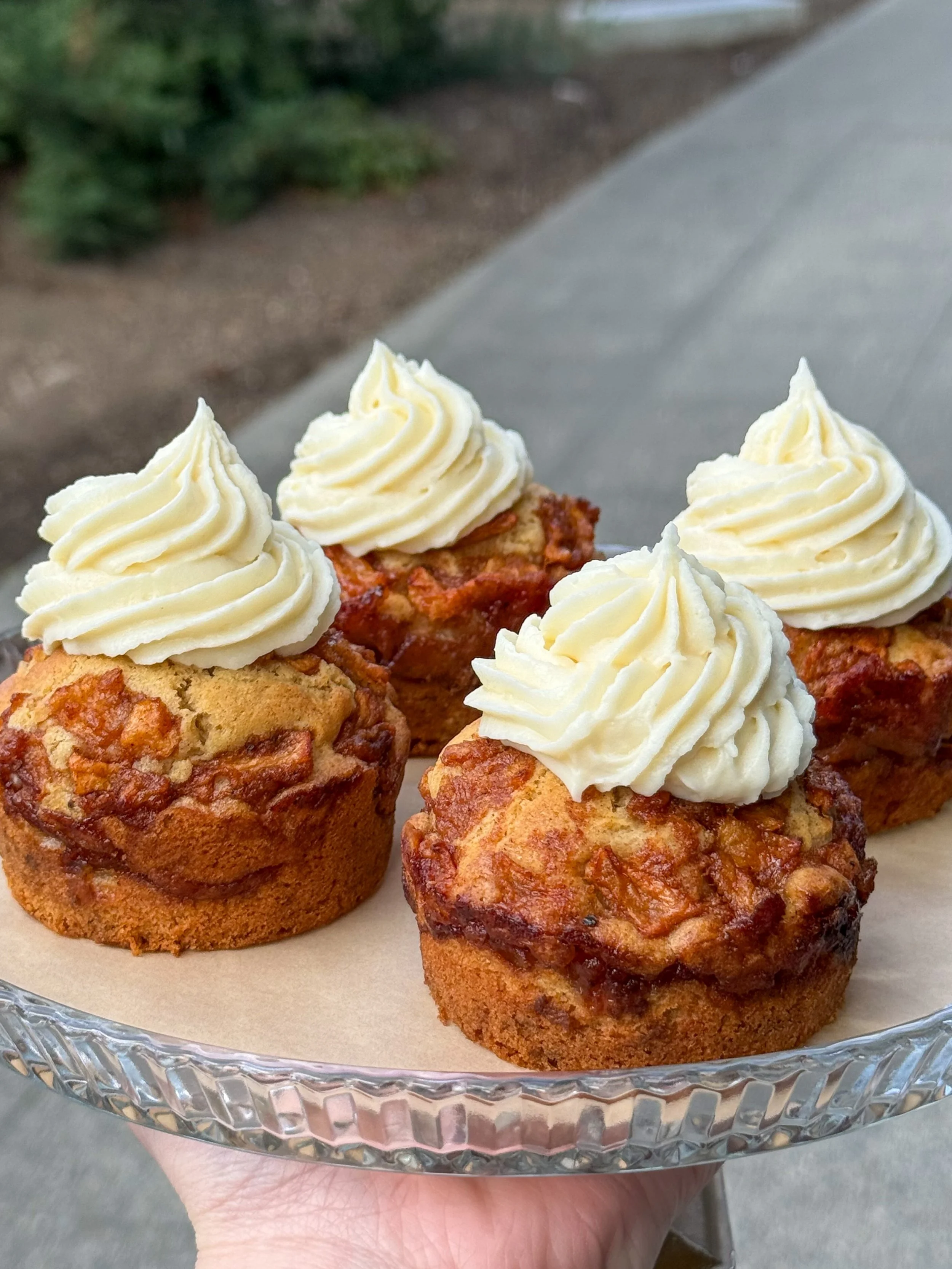 Spiced WA apple pie muffins are back and in the case!! Topped with cream cheese frosting, and gluten free. You just wouldn&rsquo;t ever know it - because we got GF on lock down. 😉