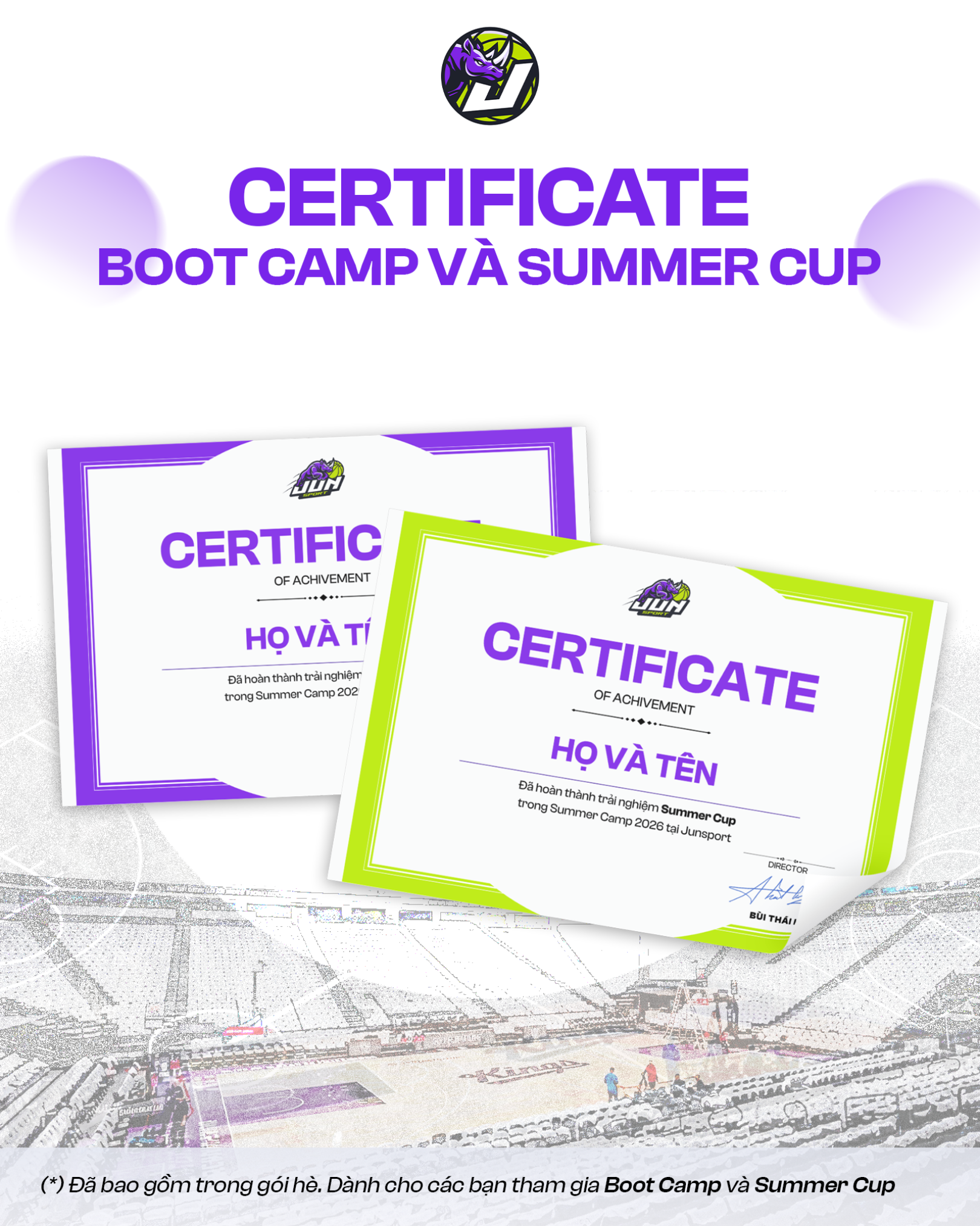 Chứng nhận kỹ năng Boot Camp & 
Chứng nhận hoàn thành khoá hè Summer Camp 2026