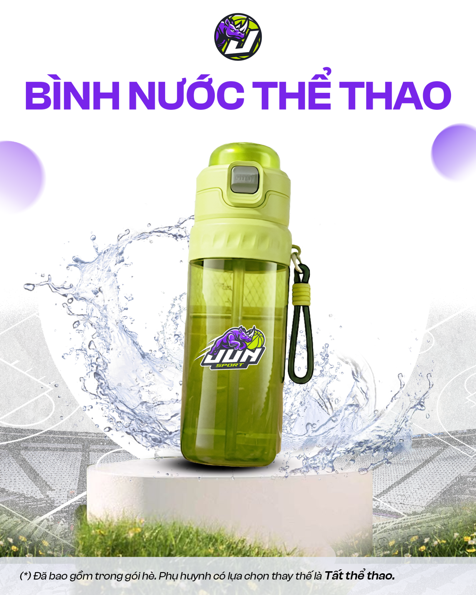 Bình nước thể thao
(Lựa chọn thay thế là Tất) | Trị giá 200.000đ