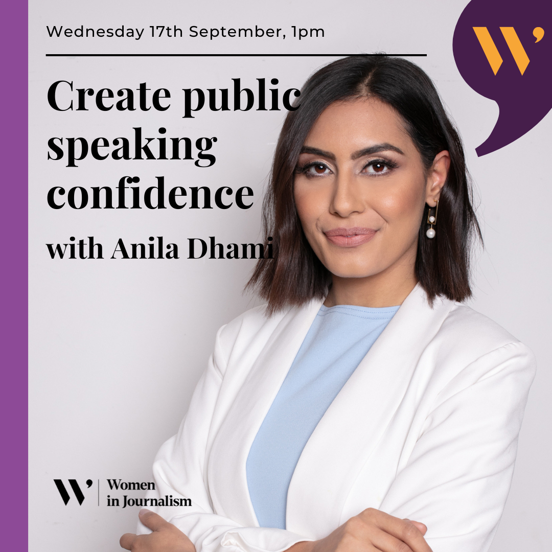 Create Public Speaking Confidence with award-winning journalist Anila Dhami (online)
