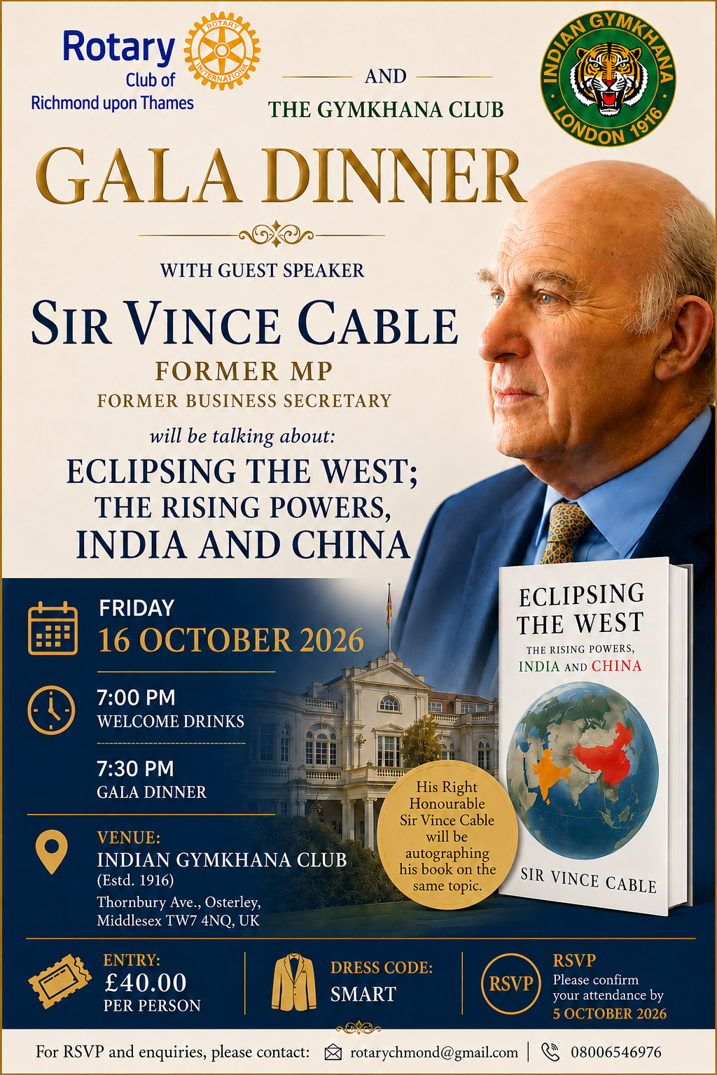 SIR VINCE CABLE - GALA DINNER