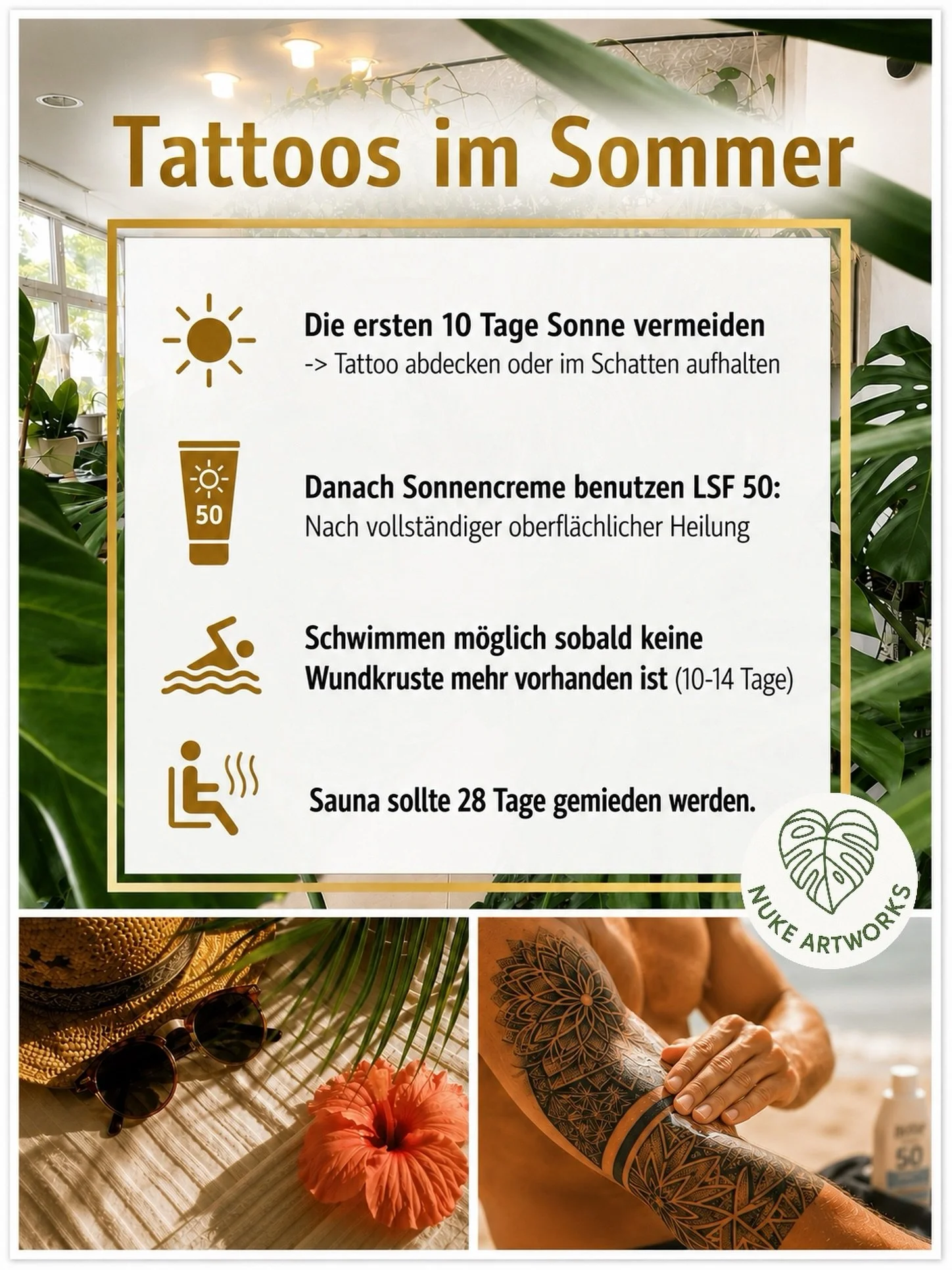 Der Sommer ist da, aber keine Panik - Ihr k&ouml;nnt Euch trotzdem Tattoos stechen lassen :) 

#velten #hennigsdorf #oranienburg