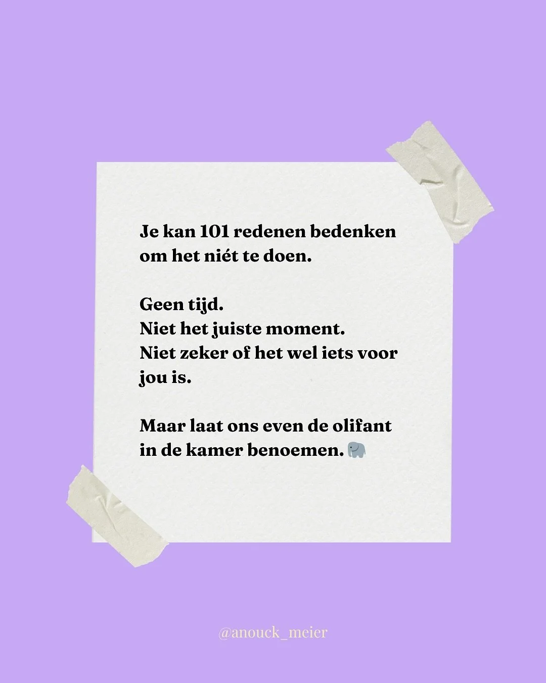 Oncomfortabele waarheid incoming 😬

Verandering vraagt een investering: van tijd, energie en geld. Maar wat kost de status quo je? 

Tijd om de knoop door te hakken: investeer je in jezelf, je tijd, je toekomst? Of blijf je liever nog wat aanmoddere