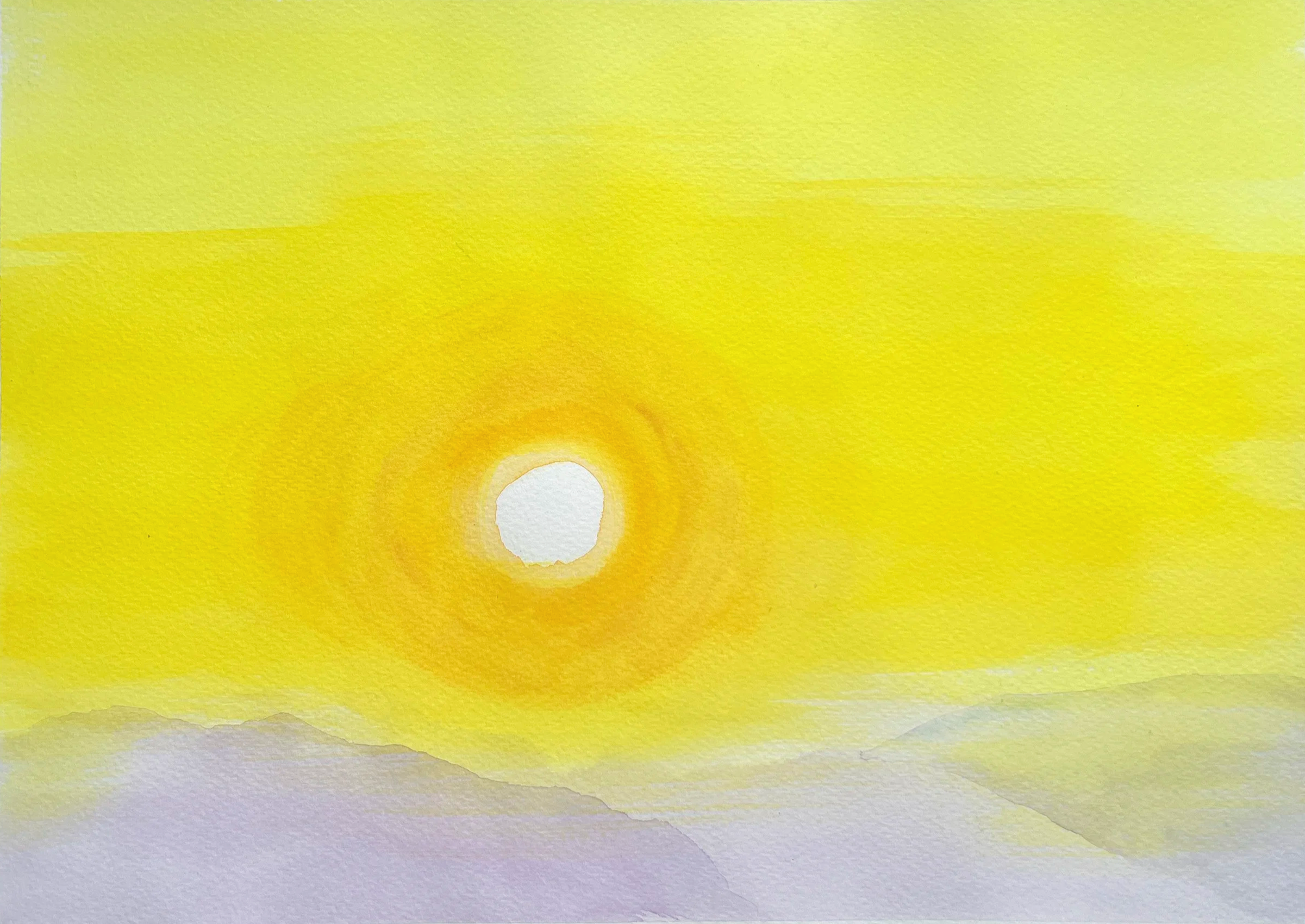  Yellow sky,  watercolour on paper, 35x25cm. Collection of Alice Huang