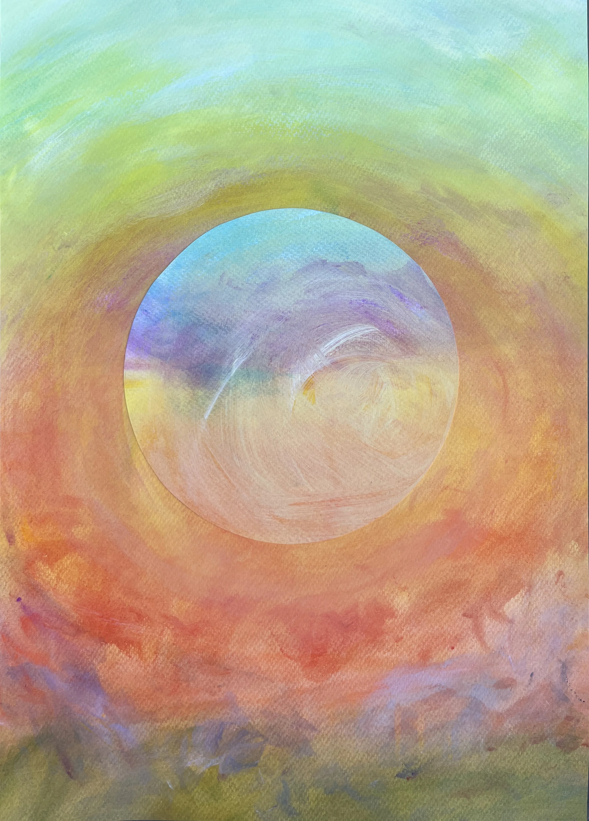  Himalayan sunset,  acrylic on paper, 48x65cm. Private collection
