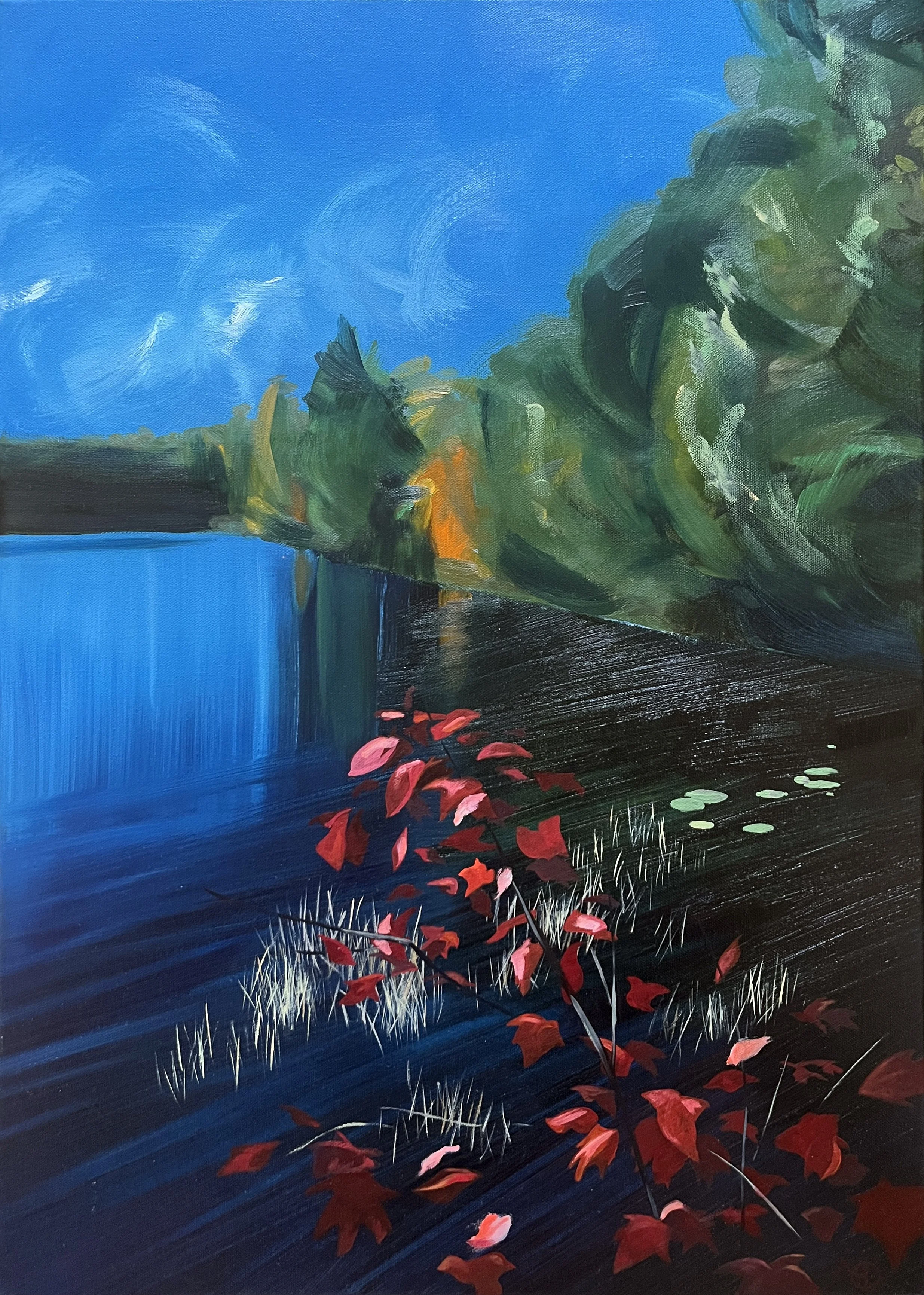  October lake,  oil on canvas, 50x70cm. Private collection