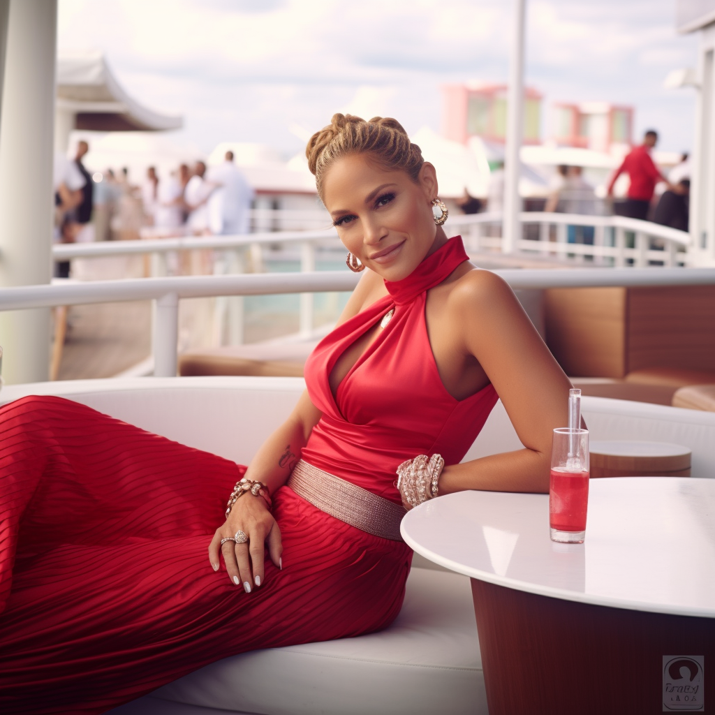 Jennifer Lopez, the Chief Celebration Officer of Virgin Voyages-001 AI's Imaginative Twist. Ylyth Magazine AIPix. 2023.png