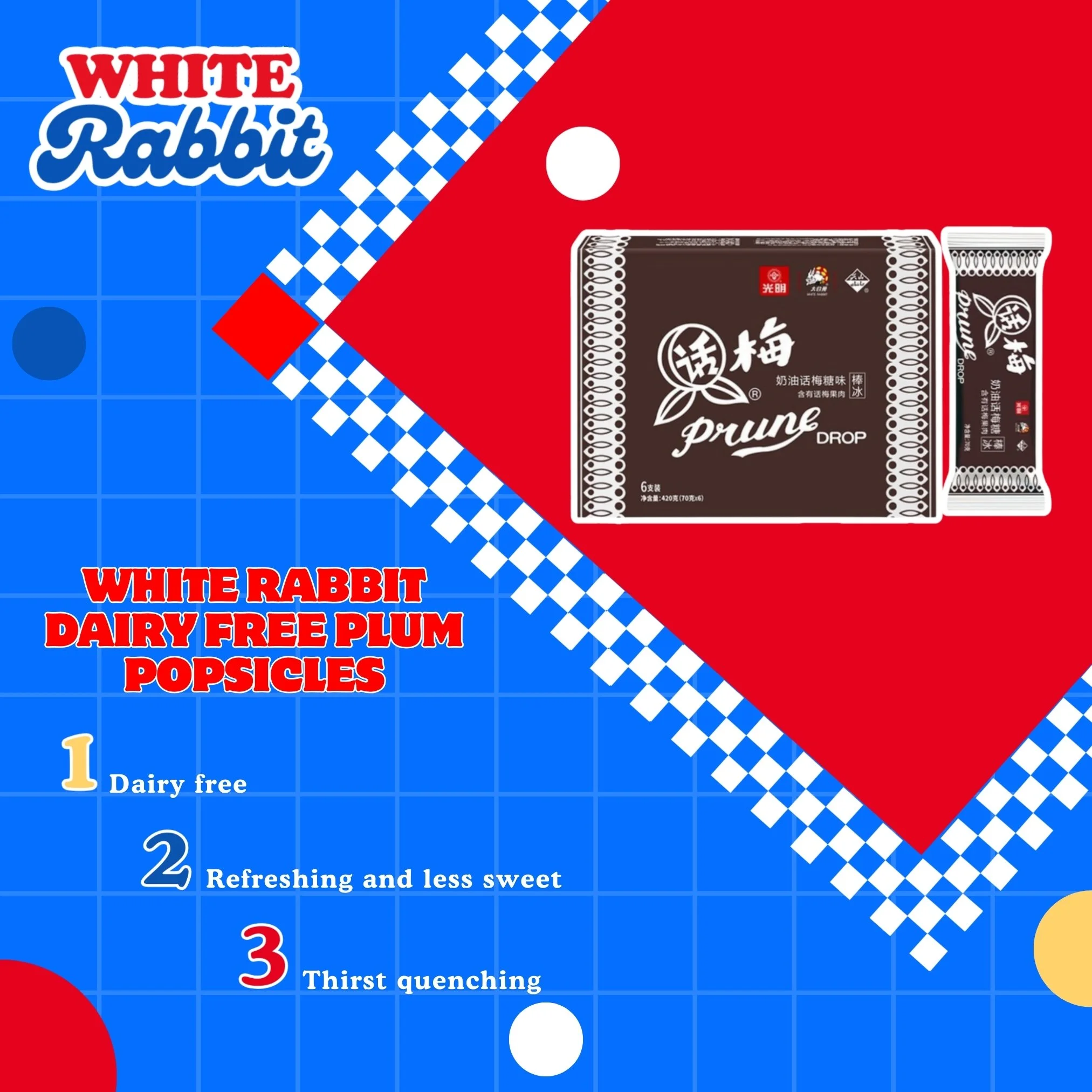 White Rabbit Dairy Free Plum Popsicles (12 PCS for 2 Boxes) — White Rabbit