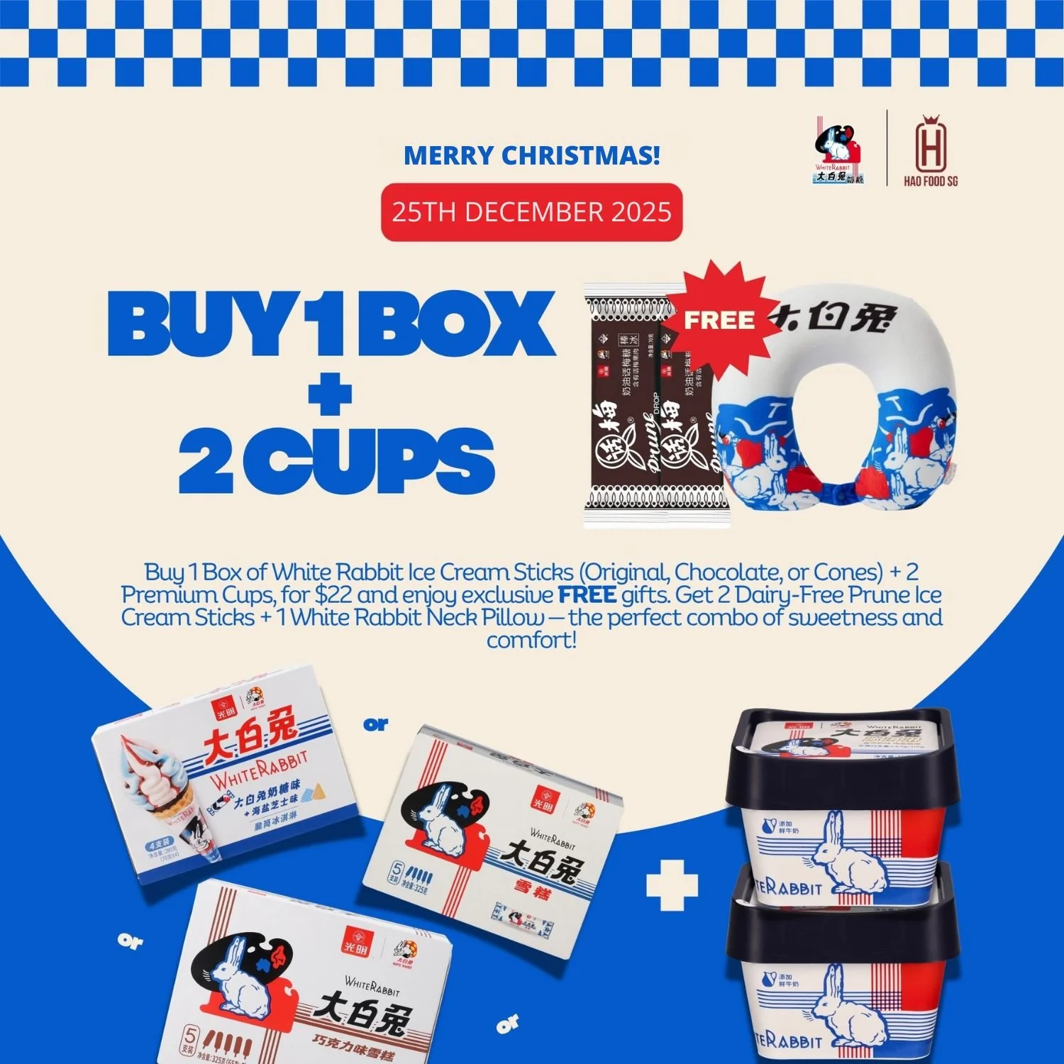 White Rabbit Christmas Day Promo 2025 – Buy 1 Box of Ice Creams + 2 Cups & Get FREE Gifts!