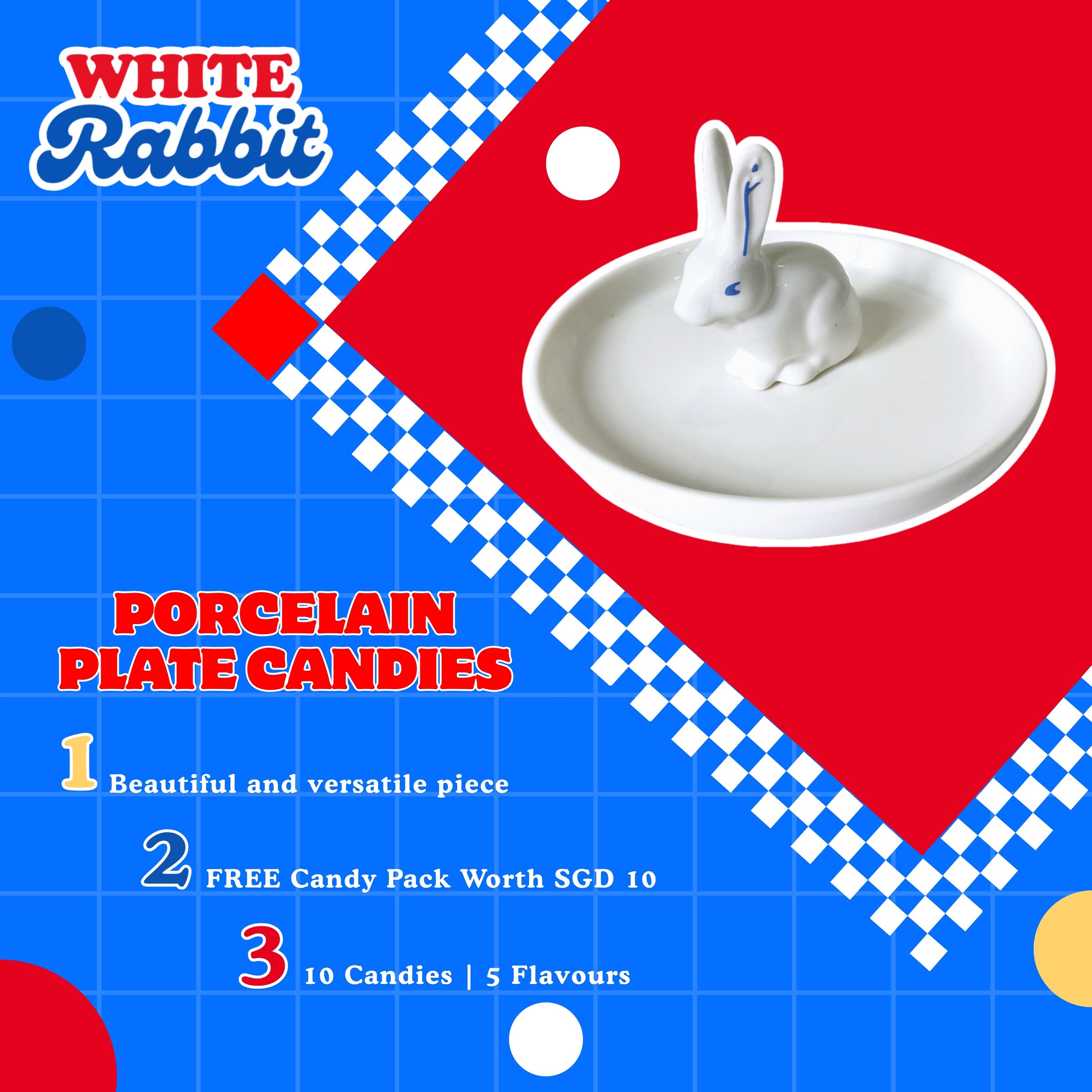 White Rabbit Porcelain Plate Candies (FREE Candy Pack Worth SGD 10!)