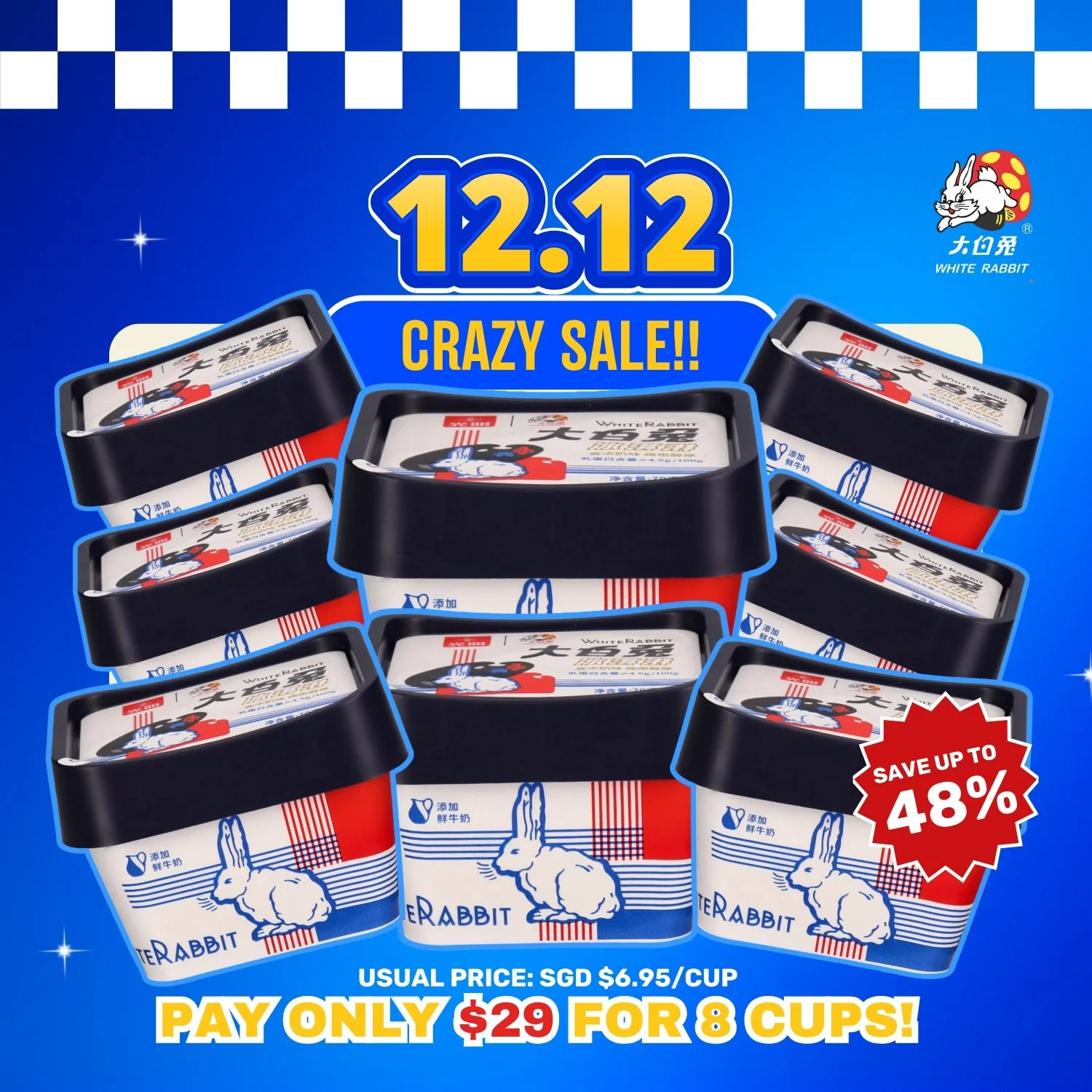 12.12 CRAZY SALE: White Rabbit Ice Cream Cups Mega Bundle! [Save Up to 48% for 8 Cups!]