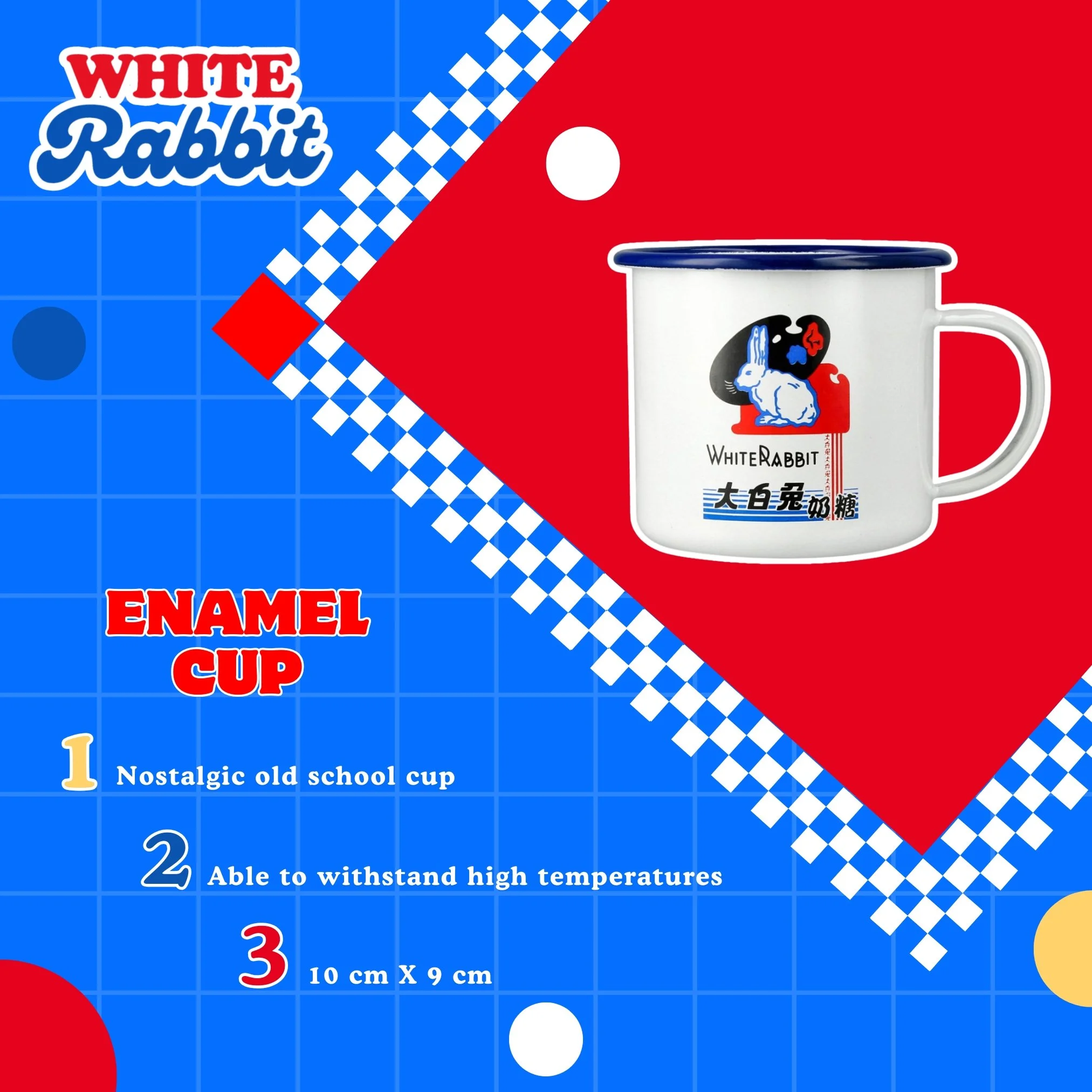 White Rabbit Enamel Cup with Candies