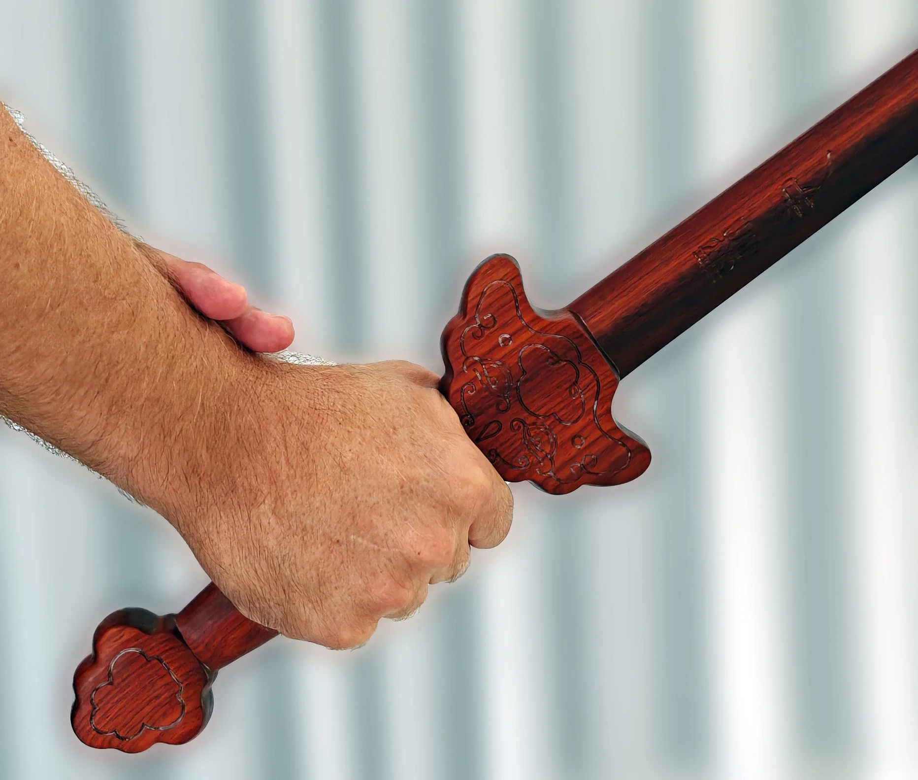 Straight Sword (Jian) - Traditional Wooden Custom Made (Red Sandalwood)
