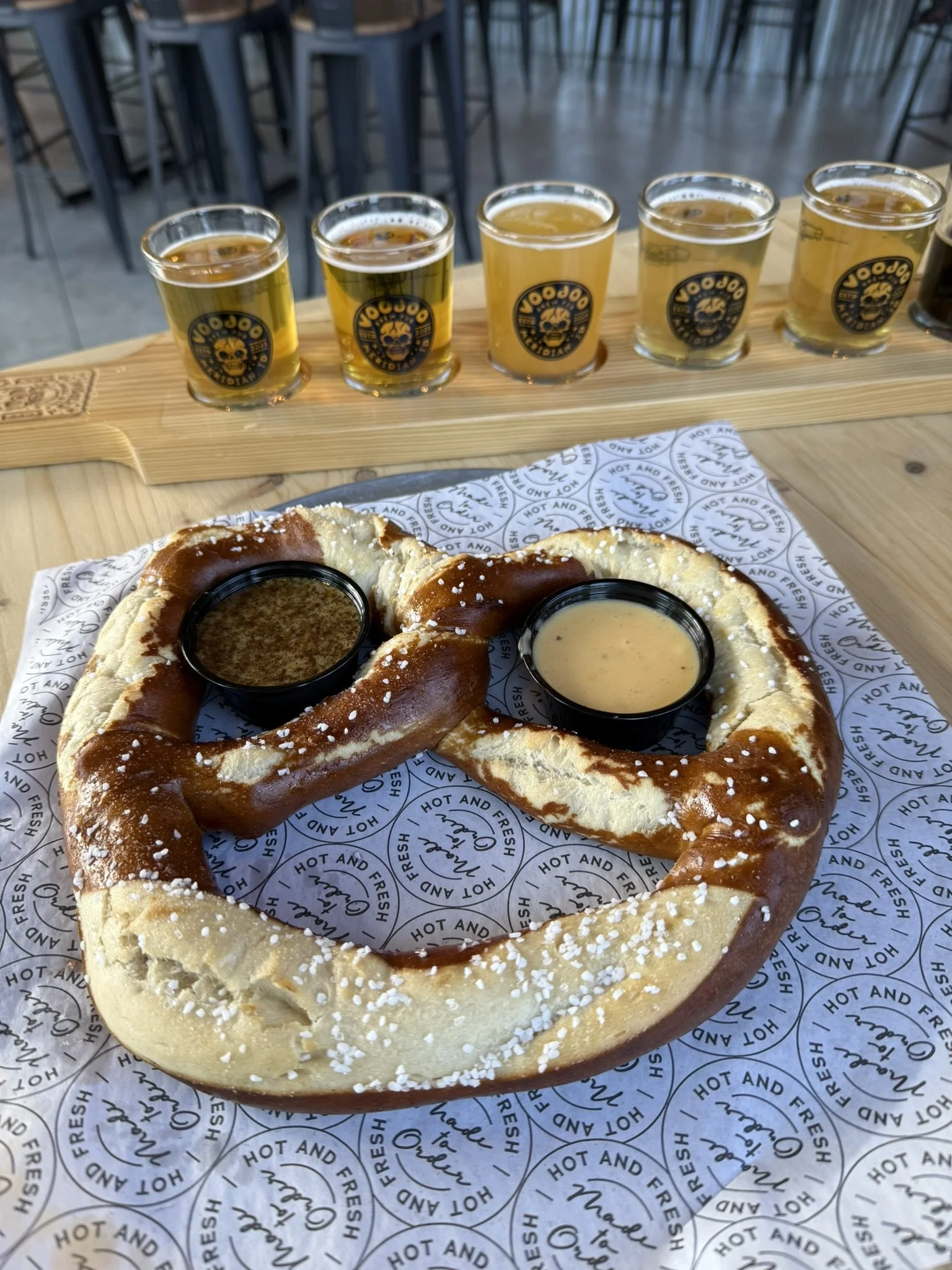 Voodoo Brewery Meridian Idaho Beer Burgers Giant Pretzel 0.JPEG