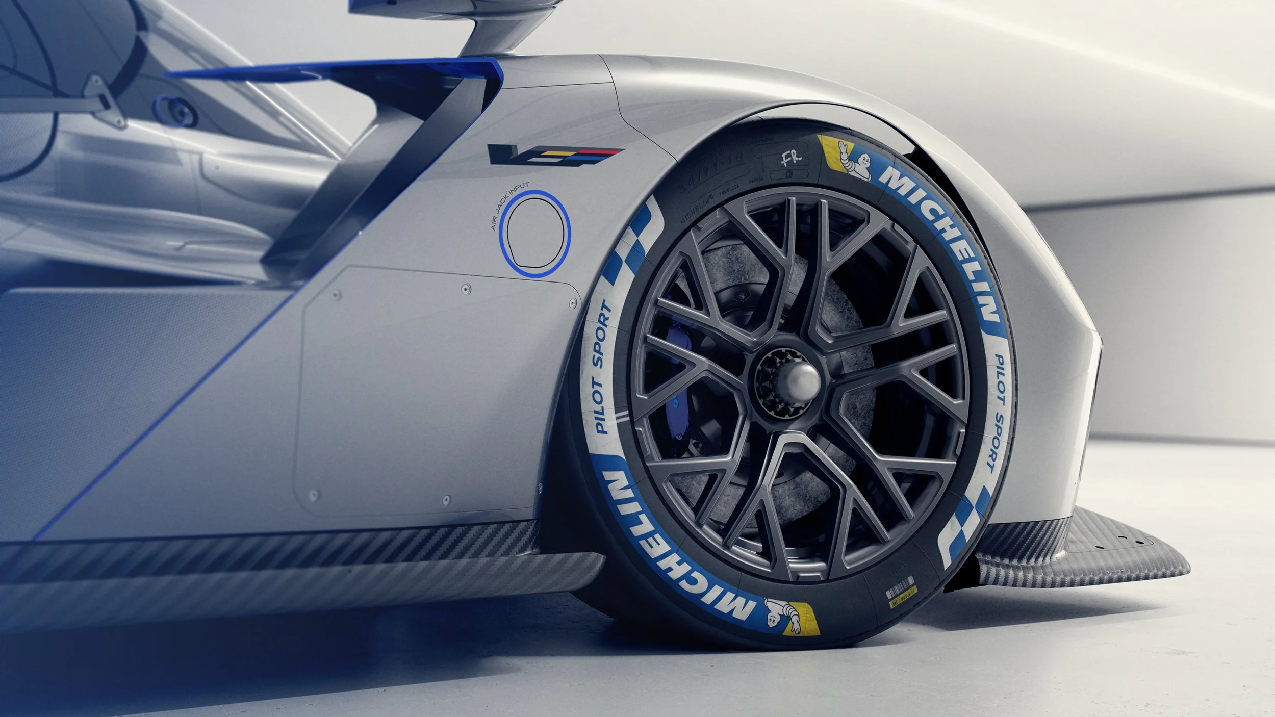 Cadillac V-Series.R race car CGI showcasing professional lighting, materials and post-production.