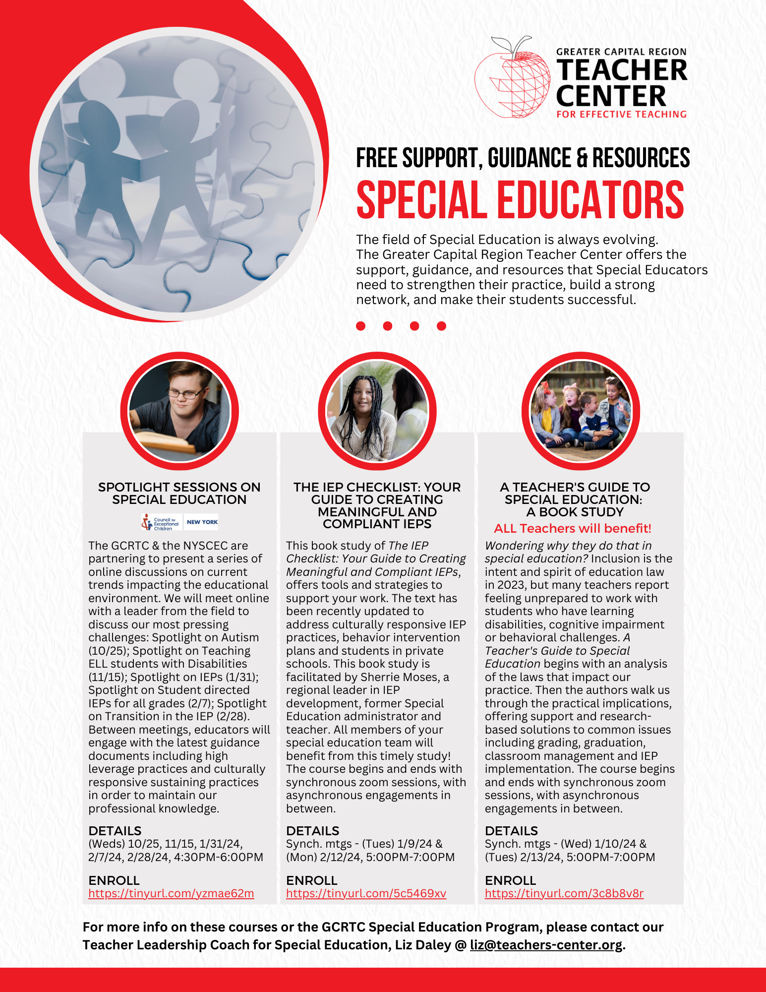 The Greater Capital Region Teacher Center has Added New Courses to Support Special Educators