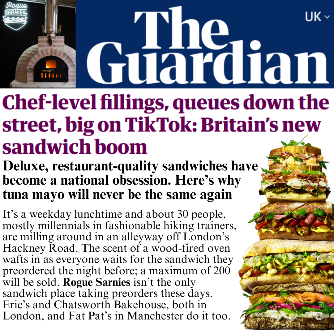 Rogue Sarnies, Guardian,  observer food monthly, london sandwiches