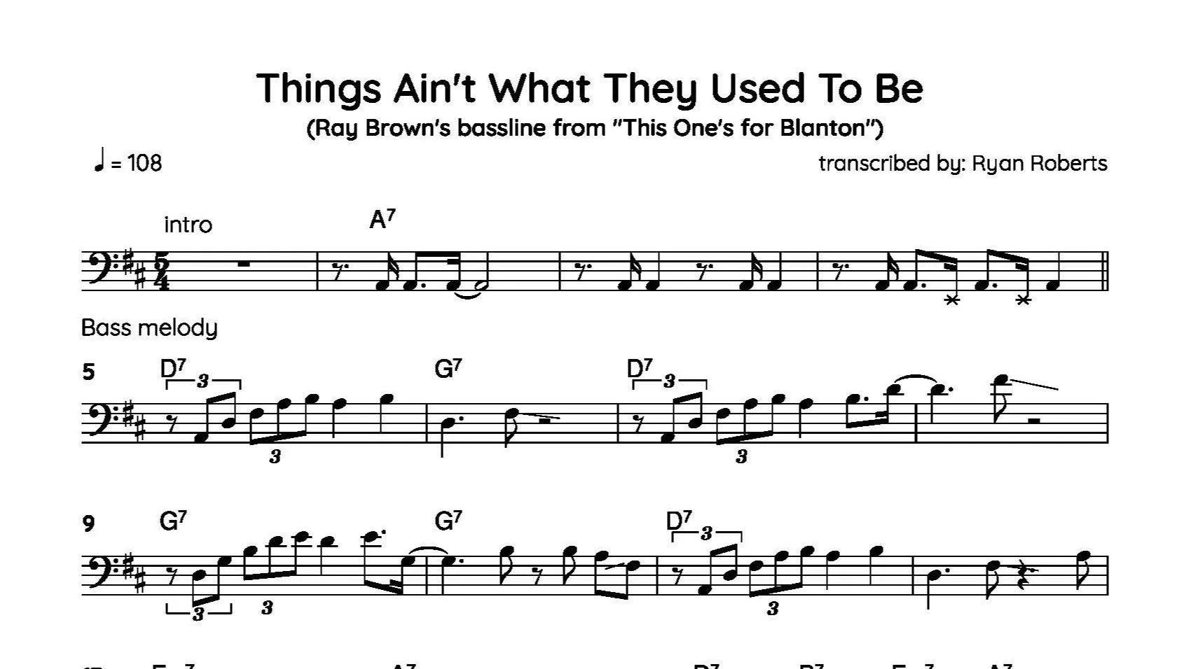 Ray Brown - "Things Ain't What They Used To Be"
