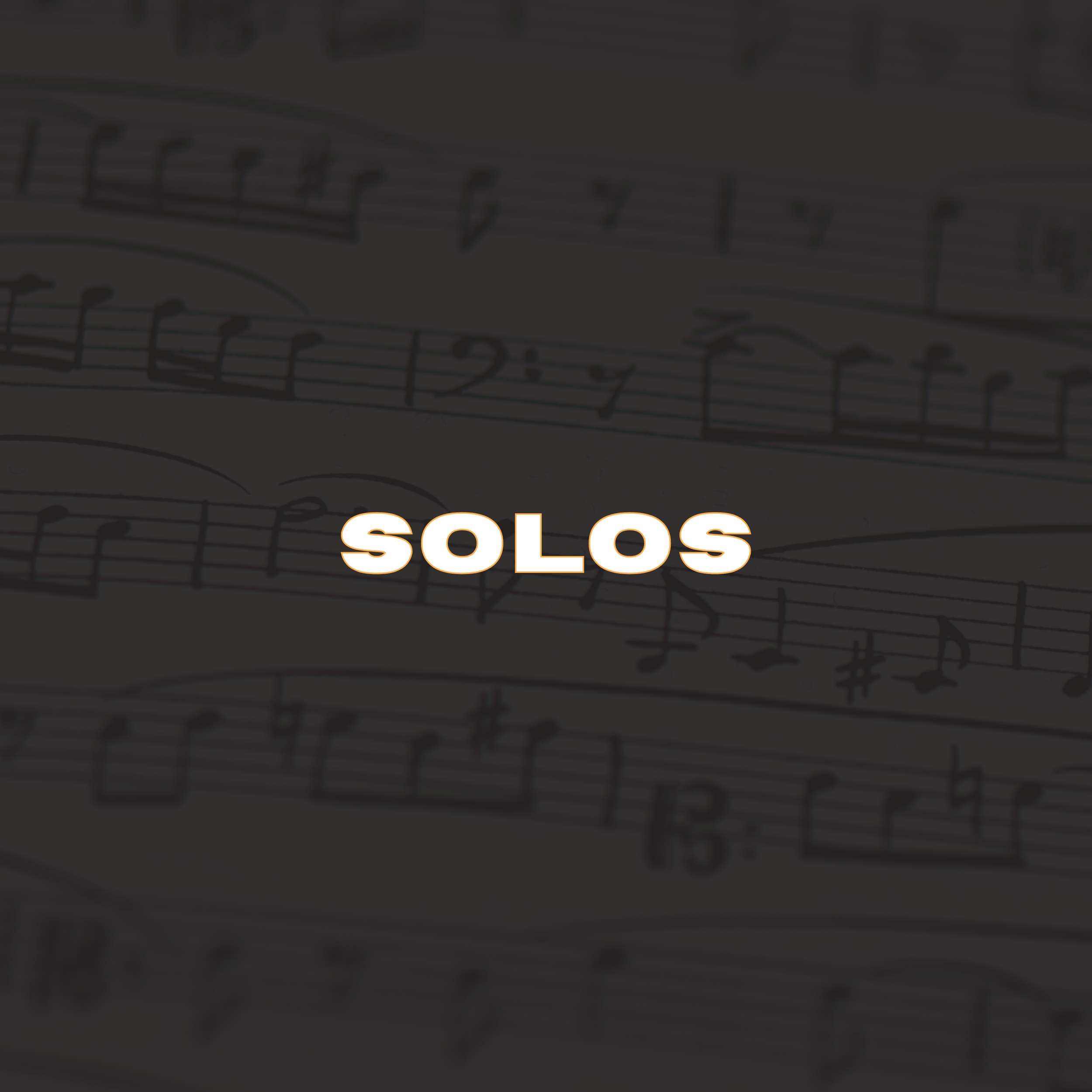 Sheet music with the word "SOLOS" written in bold, highlighted text.