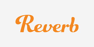 The word 'Reverb' written in orange cursive font on a white background.
