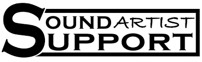 Logo with the words Sound Artist Support in stylized black font.