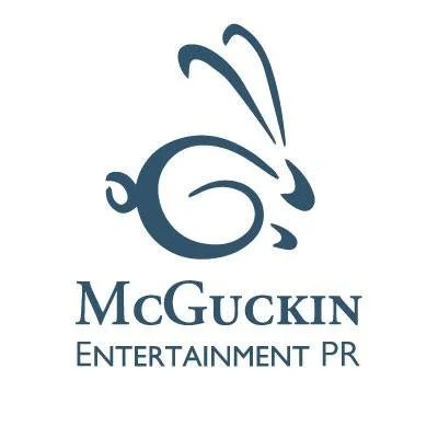 Logo of McGuckin Entertainment PR featuring a stylized dragonfly and the company name.