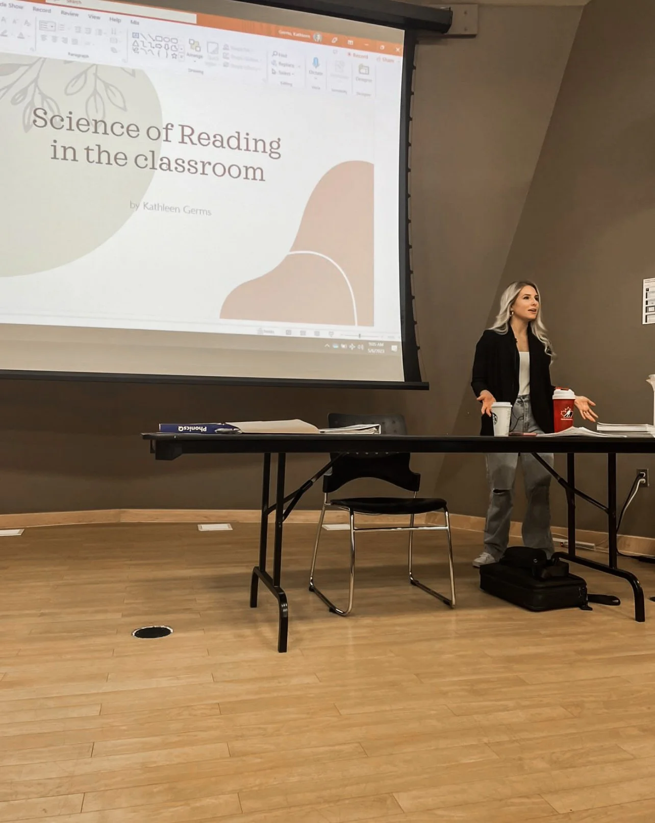 Kathleen Germs presenting science of reading literacy speaker Saskatoon