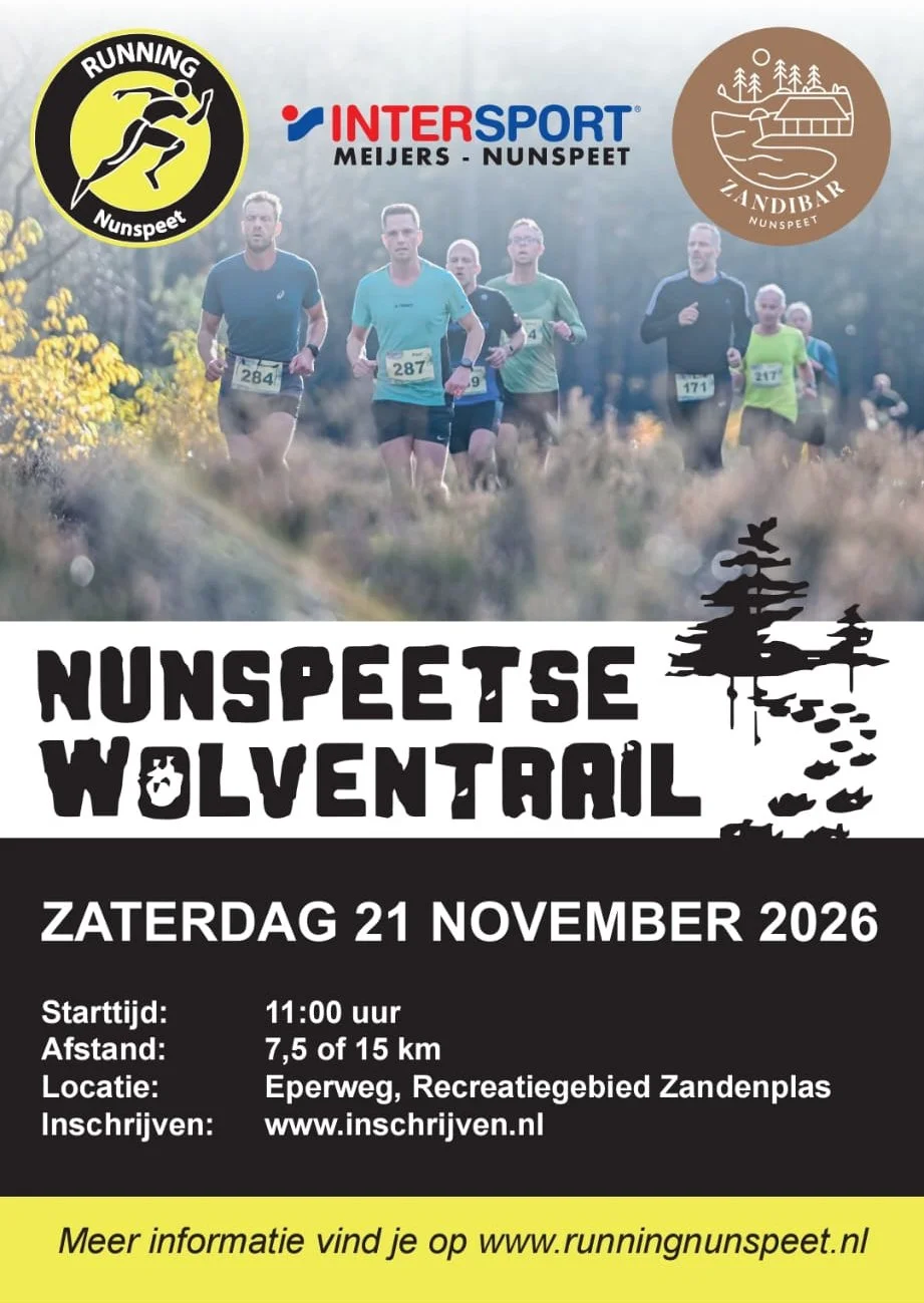 Aankondiging De Nunspeetse Wolventrail zaterdag 21 november 2026