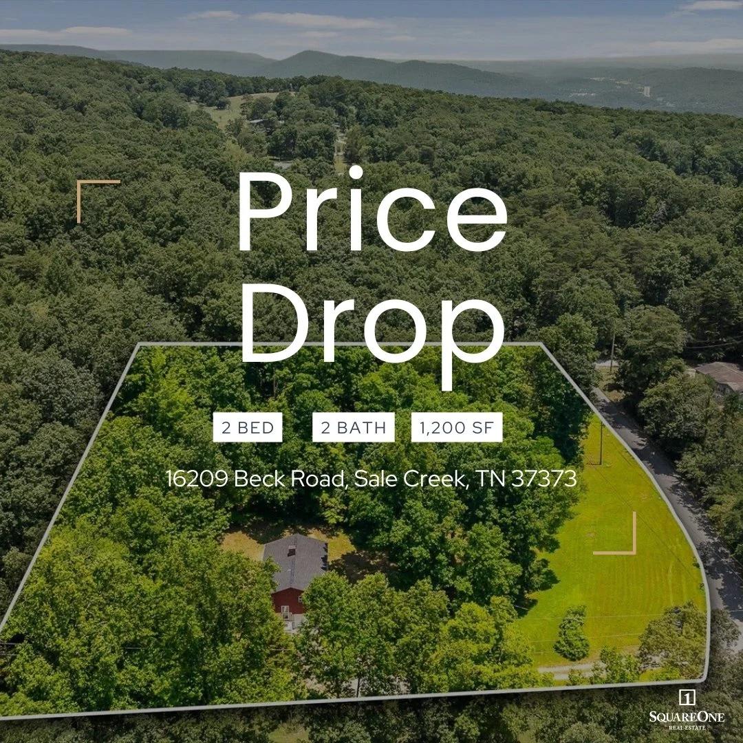 💲PRICE REDUCED!💲 Now $305,000 &mdash; 16209 Beck Road in Sale Creek offers 2 serene acres, a meandering creek, and a beautifully updated 2-bed, 2-bath home. Recent updates include a new roof and gutters, new interior and exterior doors, a new 10'x1