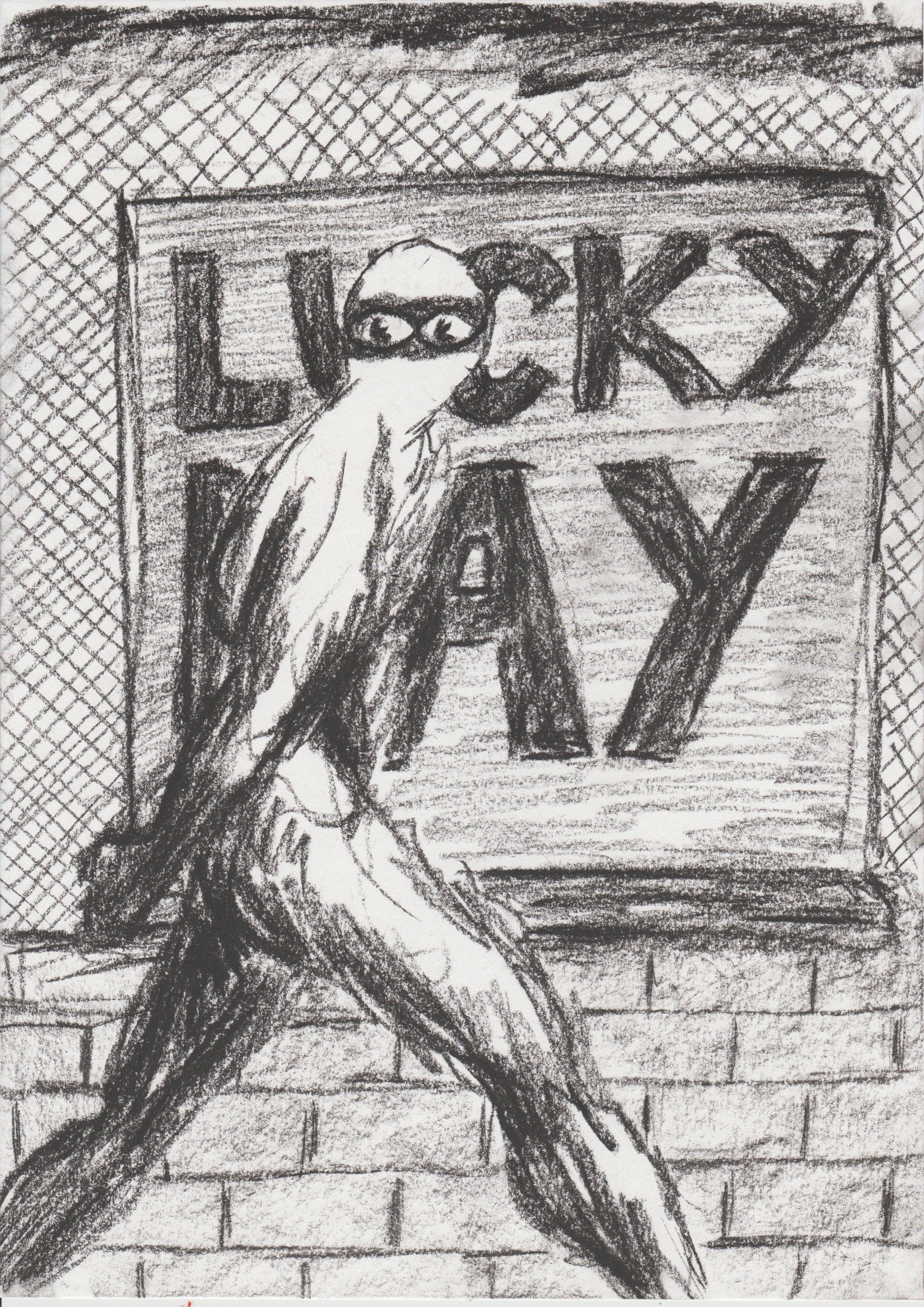 'Any day now'
Charcoal on paper
2023