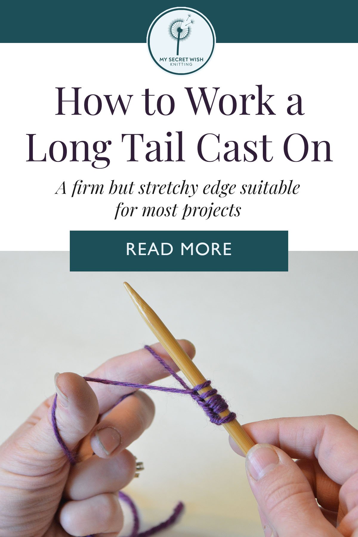 Knitting for Beginners: How to Cast on Knitting with a Long Tail Cast On