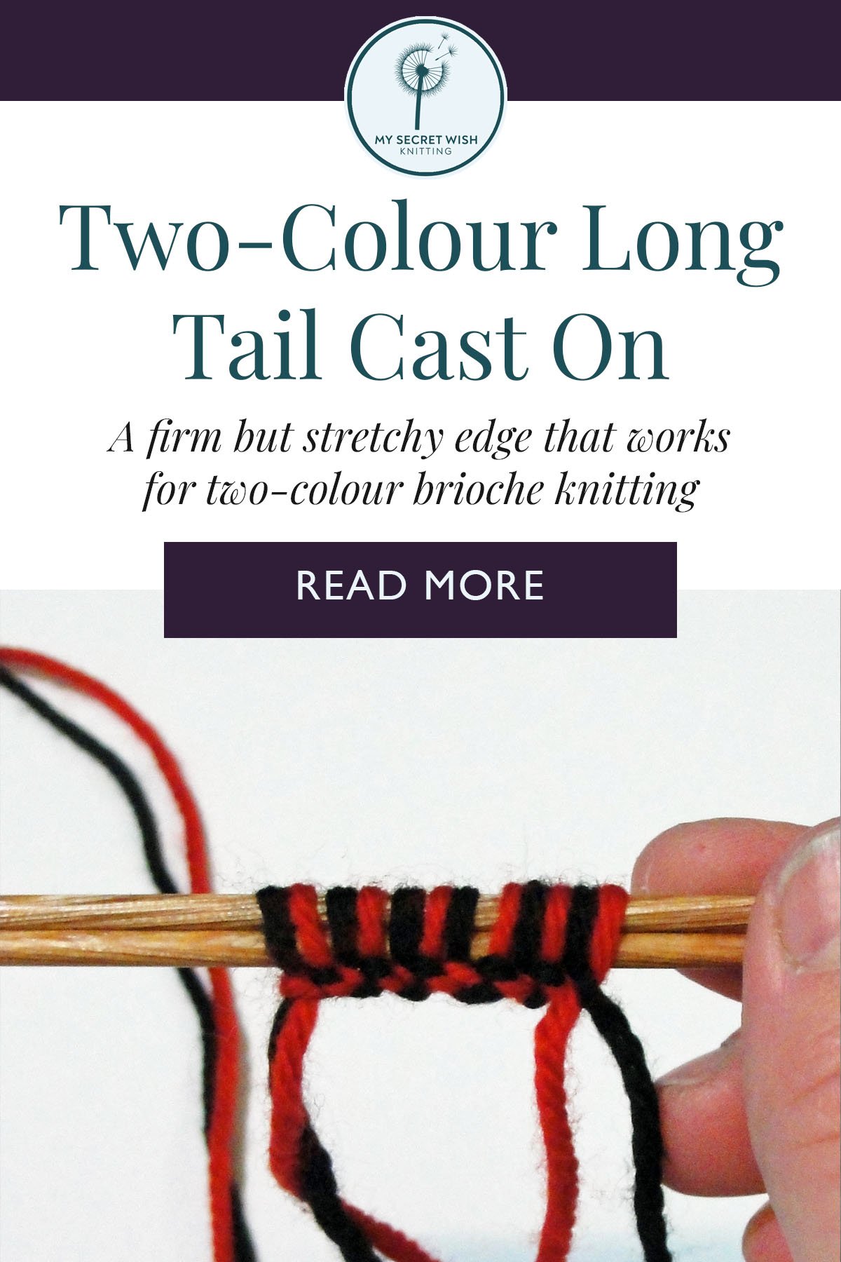 Two-Colour Long Tail Cast On — My Secret Wish Knitting