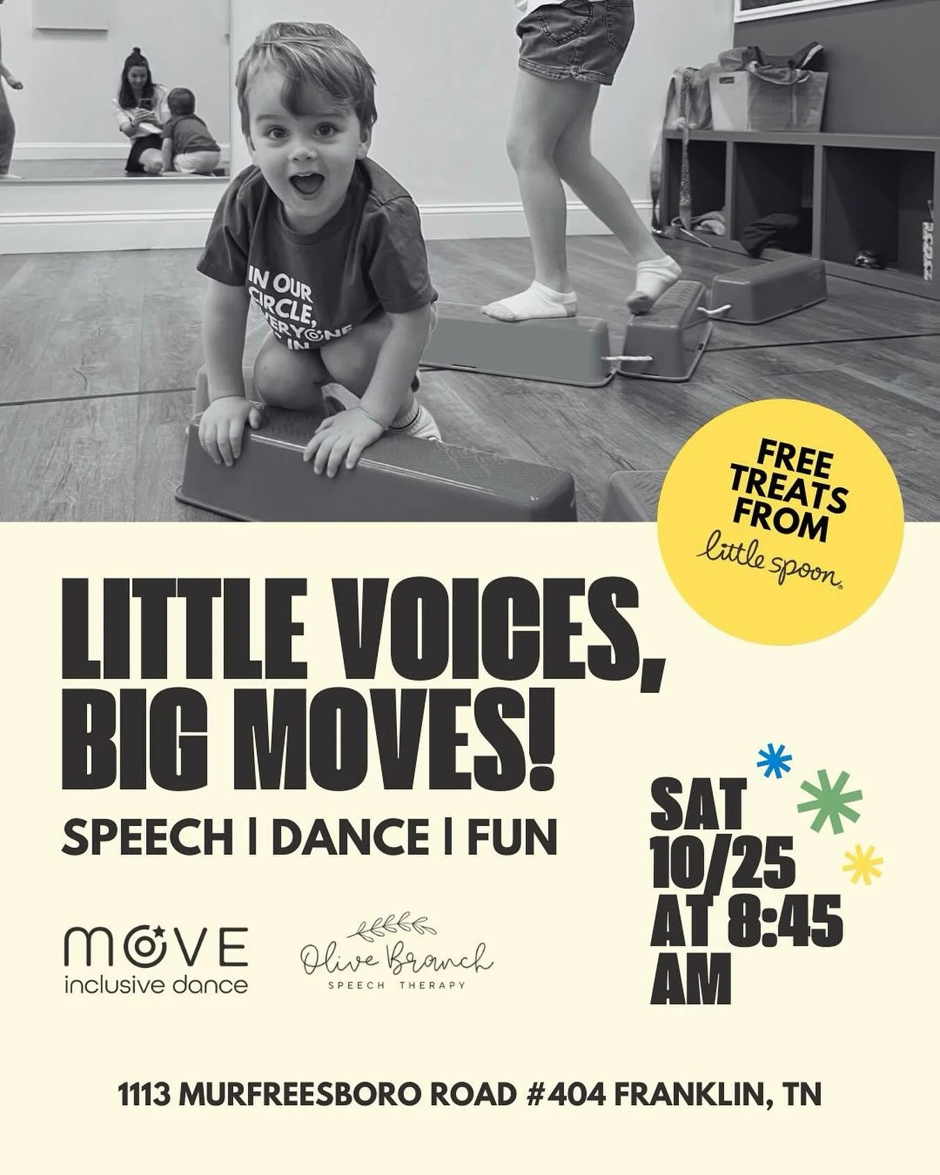 Sometimes a simple game can spark a child&rsquo;s first words, and a shared dance can build a lifelong memory! 

&ldquo;Little Voices, Big Moves&rdquo; is designed for children ages 5 and under, and their parents, to explore, learn, and move together