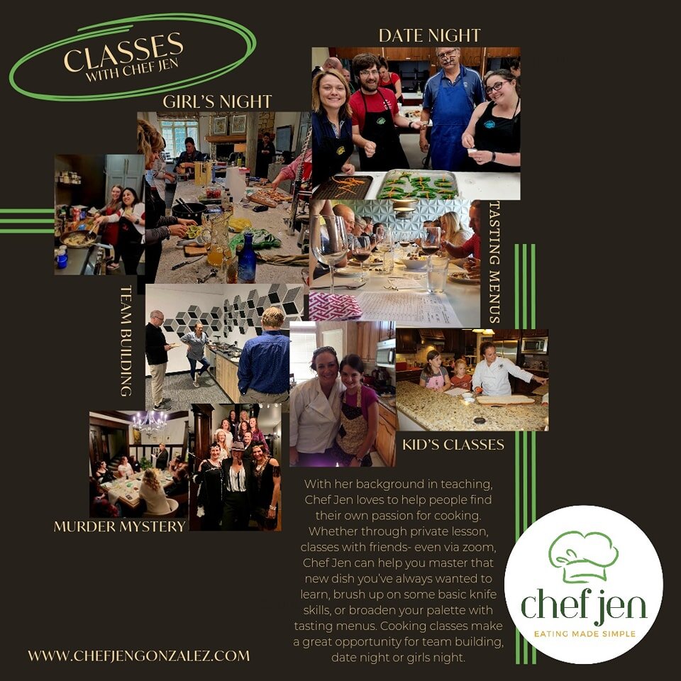 Looking to learn a new skill, have a fun girl's night/date night or team building event? The search is over. We even offered virtual classes. #chefjengonzalez #classes