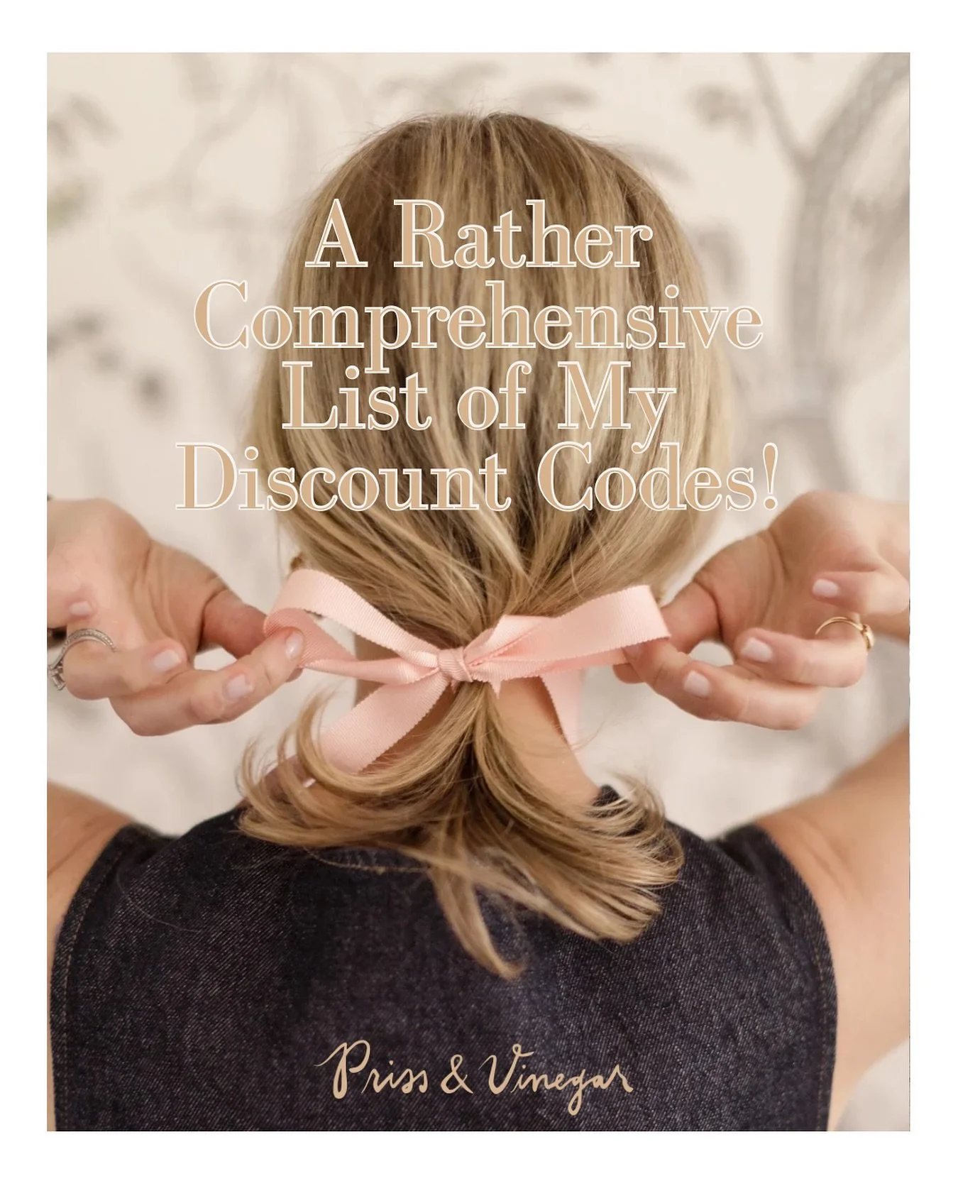 After all your loyal years of reading &amp; shopping &amp; laughing alongside me here at Priss &amp; Vinegar, it is my sincere pleasure to be in the privileged position to kick you all some deals! 

Today on The Grosgrain for all subscribers (free an