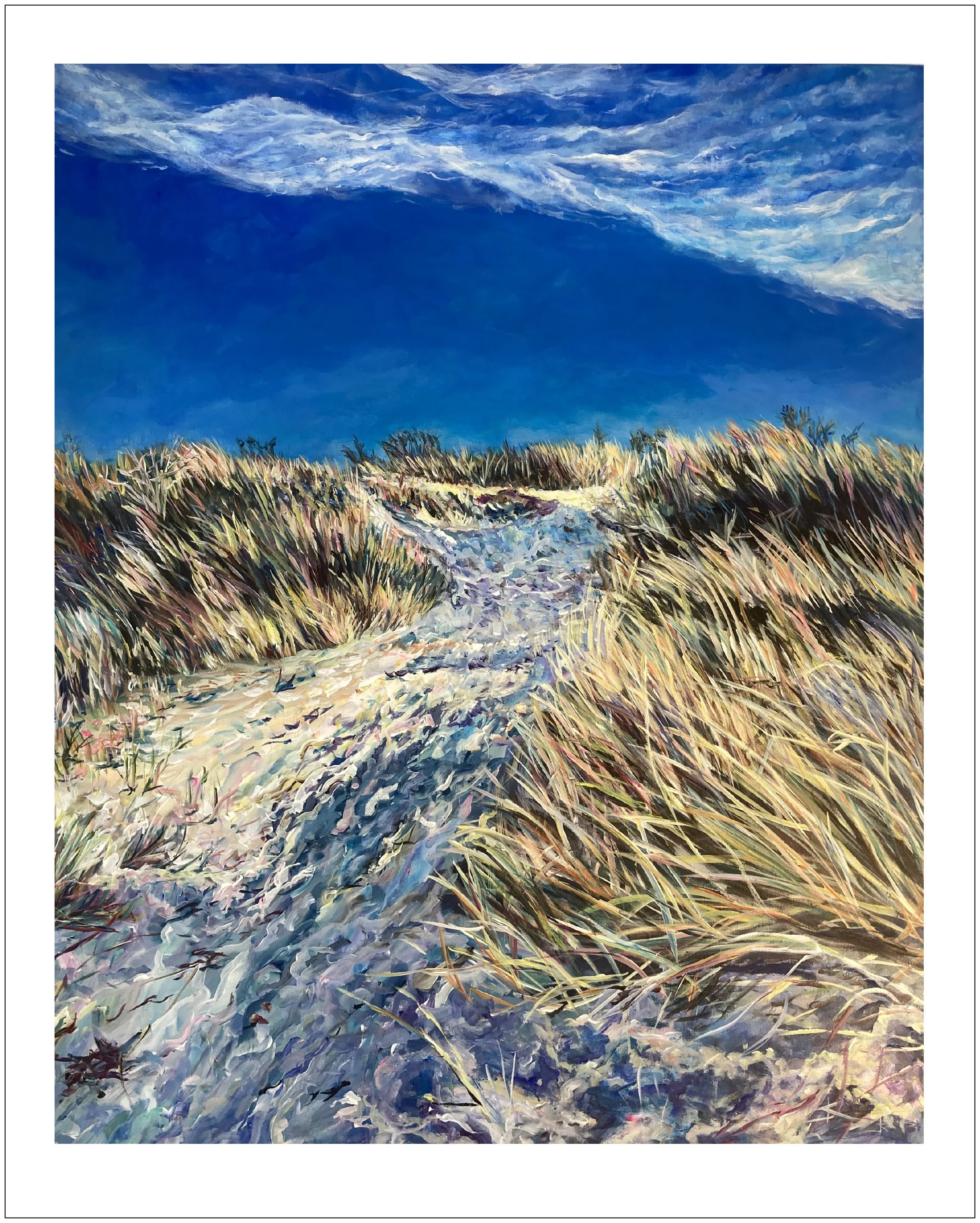 KUNSTTRYK NR 3.     PRIS 750kr
UNDER DEN BLÅ HIMMEL, 
LIMITED EDITION 1-15
Signeret og nummereret  40 x 50 

Trykt på eksklusivt filtbaseret papir med let struktur og satinmat overflade 210gr. 