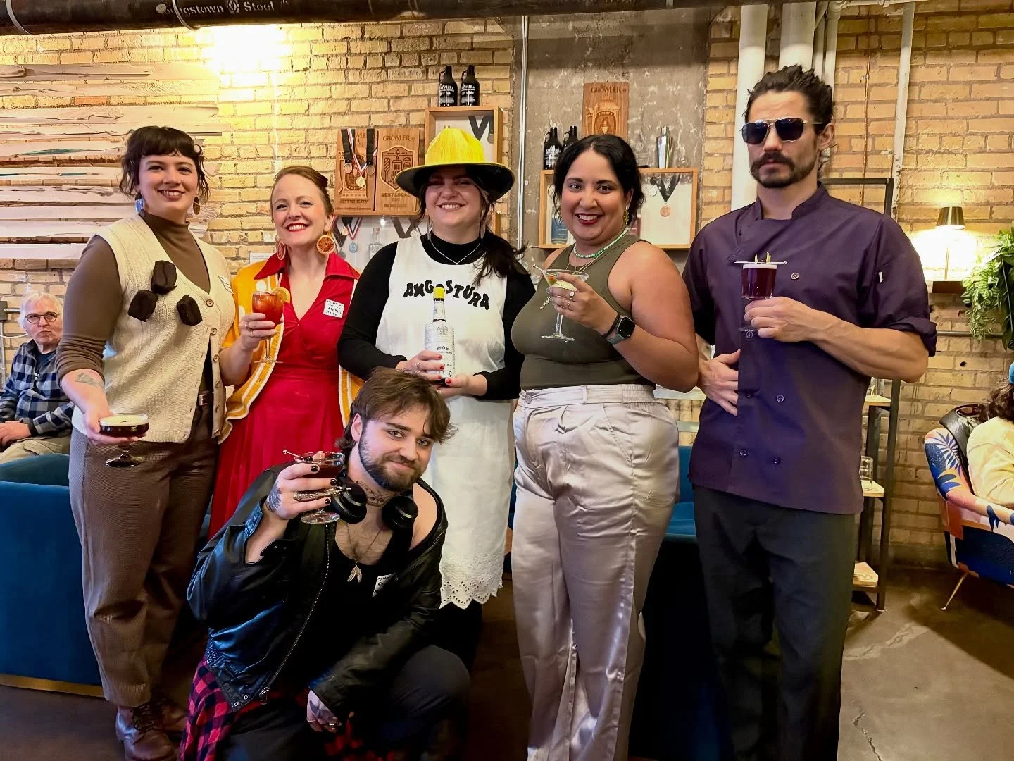 One: Espresso martini, Aperol spritz, Ango, dirty martini, aviation, and black manhattan coming right up! Oh wait, that&rsquo;s our bartenders dressed as a few cocktails. But you can stop on in to enjoy a cocktail to drink a well!!! Happy Halloween!