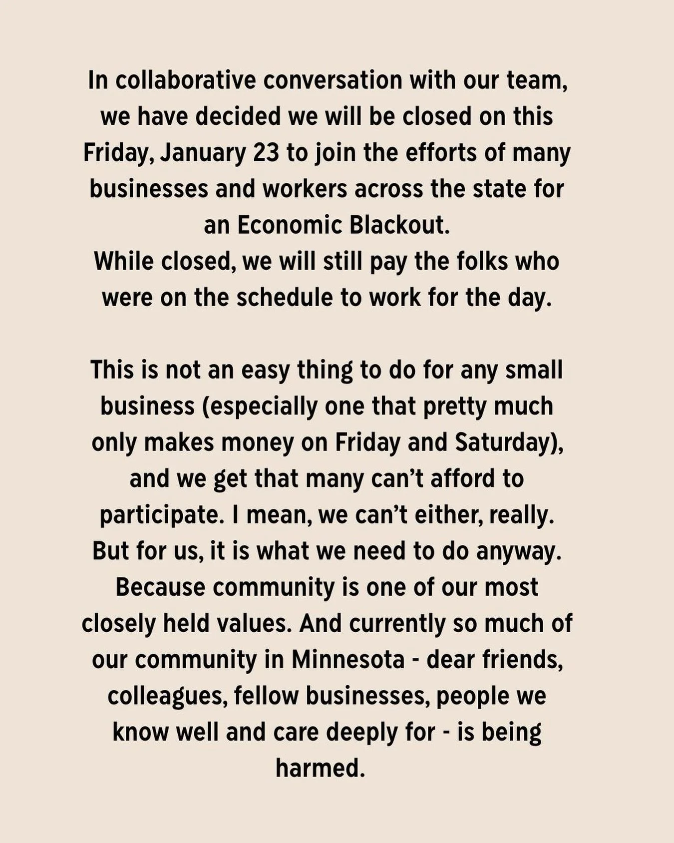Be kind. Be good to one another. Support your community. ❤️🕊️❤️