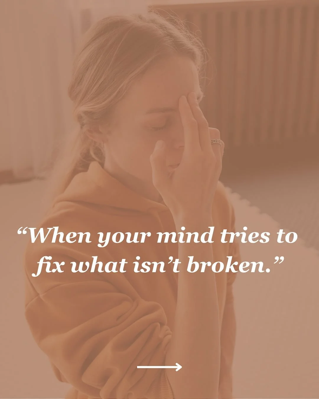 The mind is brilliant at analyzing.
It labels. It interprets. It tells stories.

And when we feel something uncomfortable, it rushes in to fix it.

But most of the time, there&rsquo;s nothing to fix.
What we&rsquo;re feeling just wants to be felt.

T