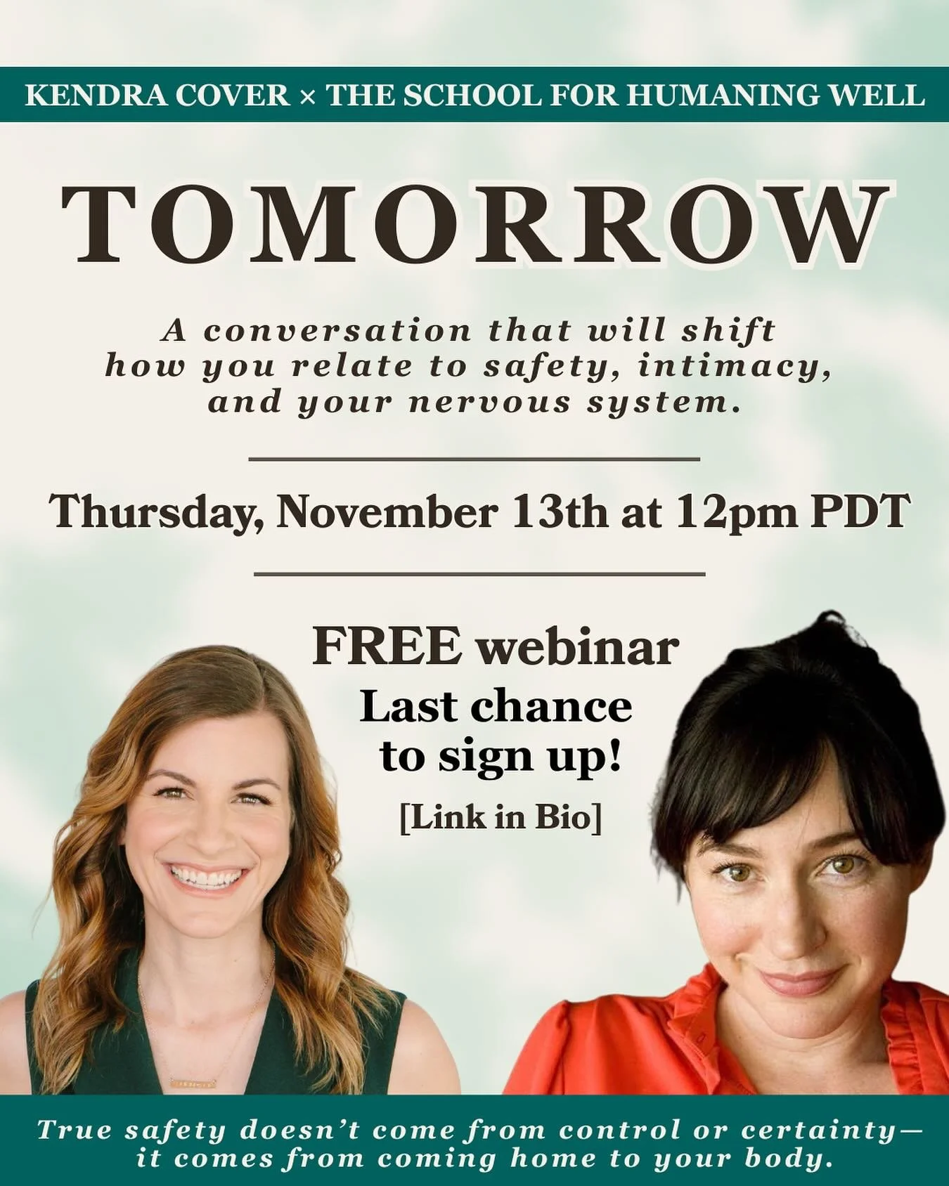 💛 Last Chance to Join Live &mdash; Tomorrow!

So many of us search for safety outside ourselves&mdash;
in relationships, achievements, or certainty about the future.

But true safety is not found &ldquo;out there.&rdquo;
It&rsquo;s cultivated within