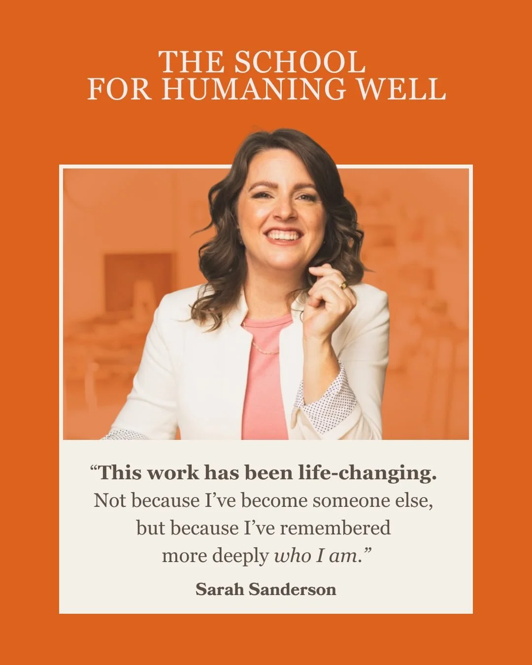 I love Sarah&rsquo;s story because it reflects something I see again and again:

When we slow down enough to meet ourselves honestly&hellip;
when we stop striving to be better and finally let ourselves be&hellip;
our real self comes back online.

Not