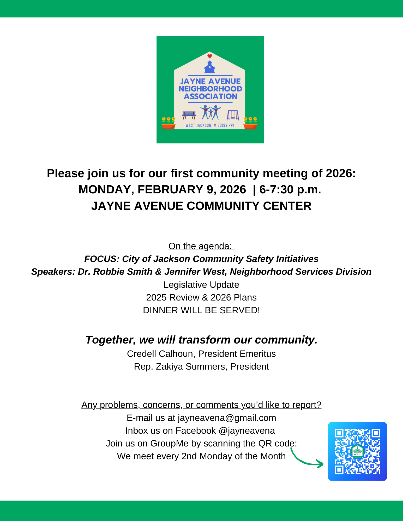 Jayne Avenue Neighborhood Association Meeting 