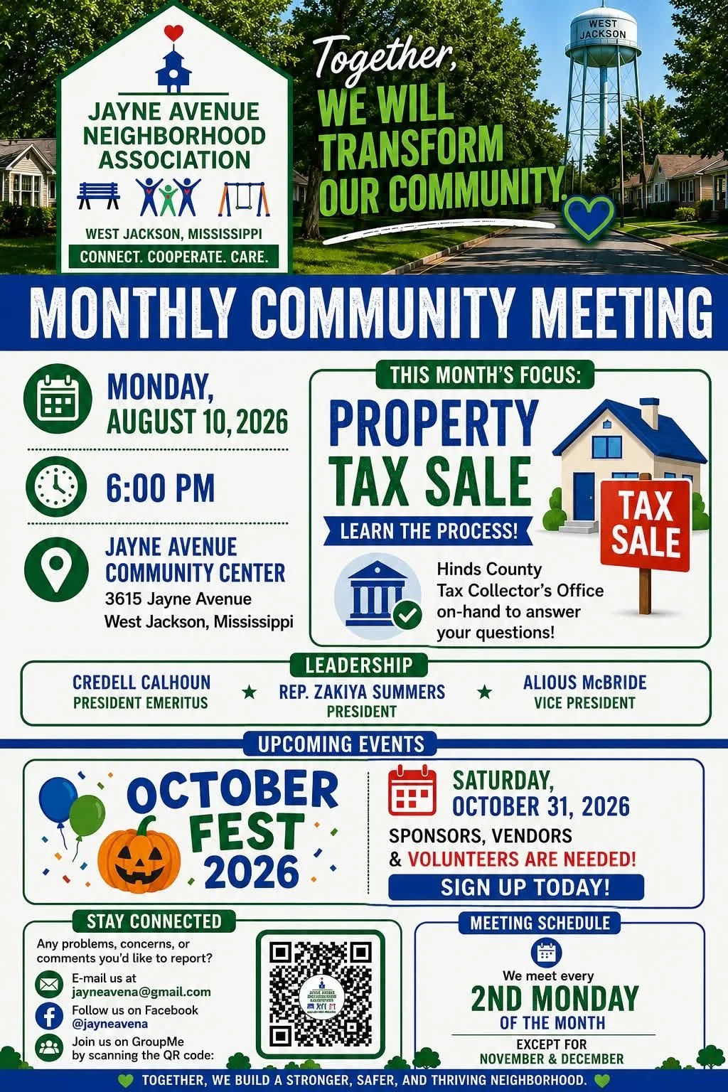Jayne Avenue Neighborhood Association Monthly Community Meeting: Property Tax Sale