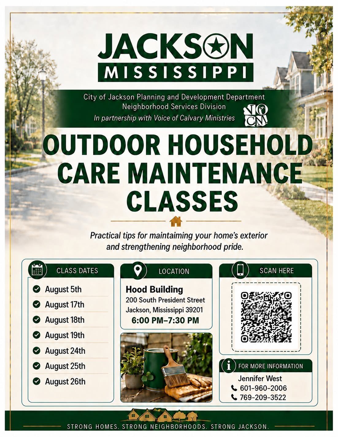 Outdoor Household Care Maintenance Class: August 17