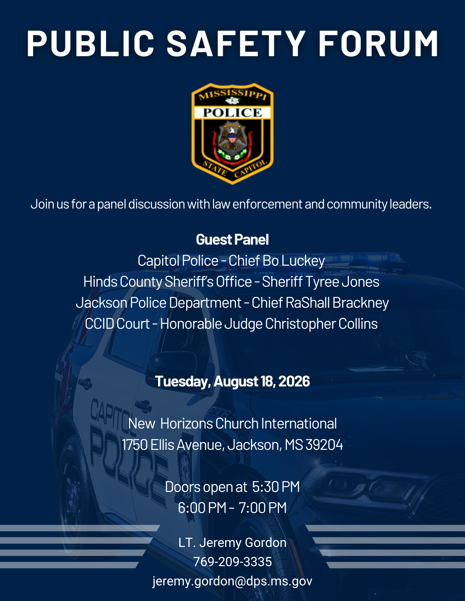Public Safety Forum: A Panel Discussion with Law Enforcement and Community Leaders