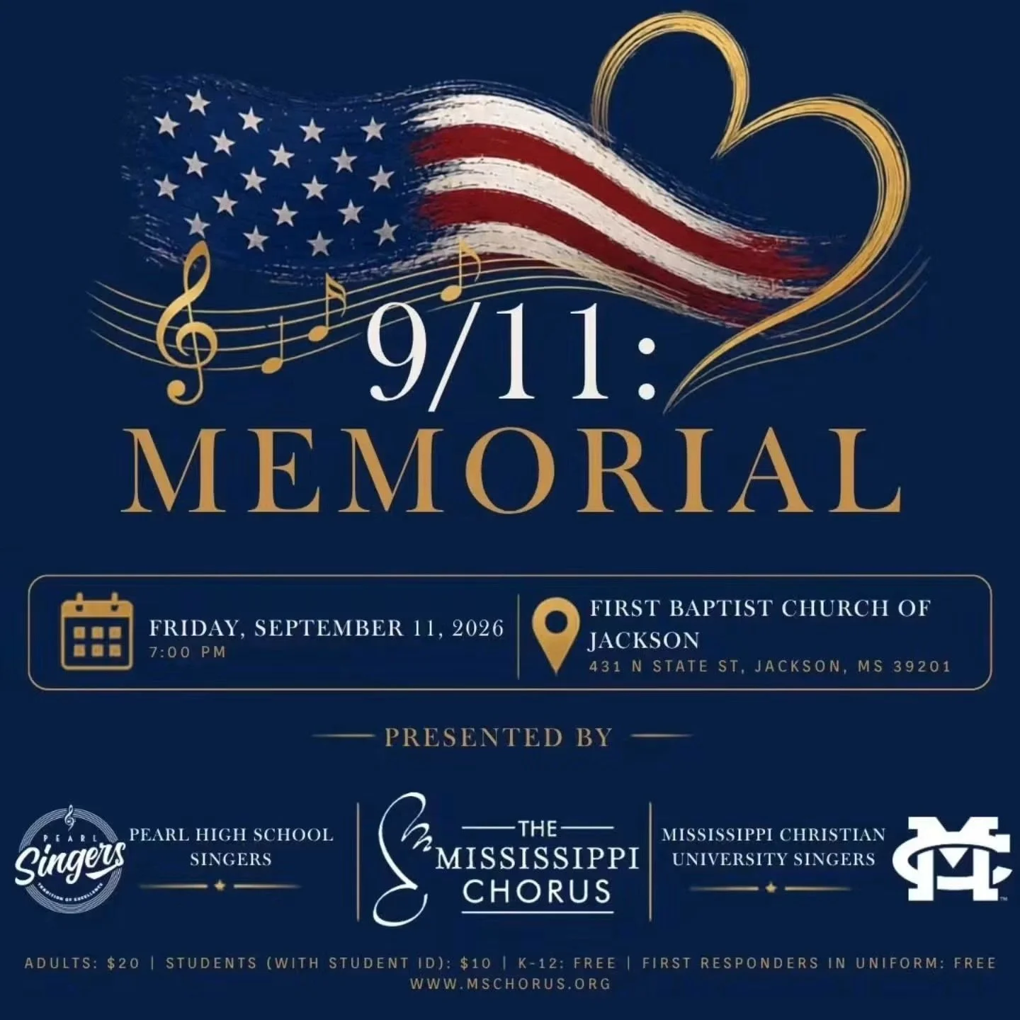 9/11 Memorial Concert Presented by The Mississippi Chorus