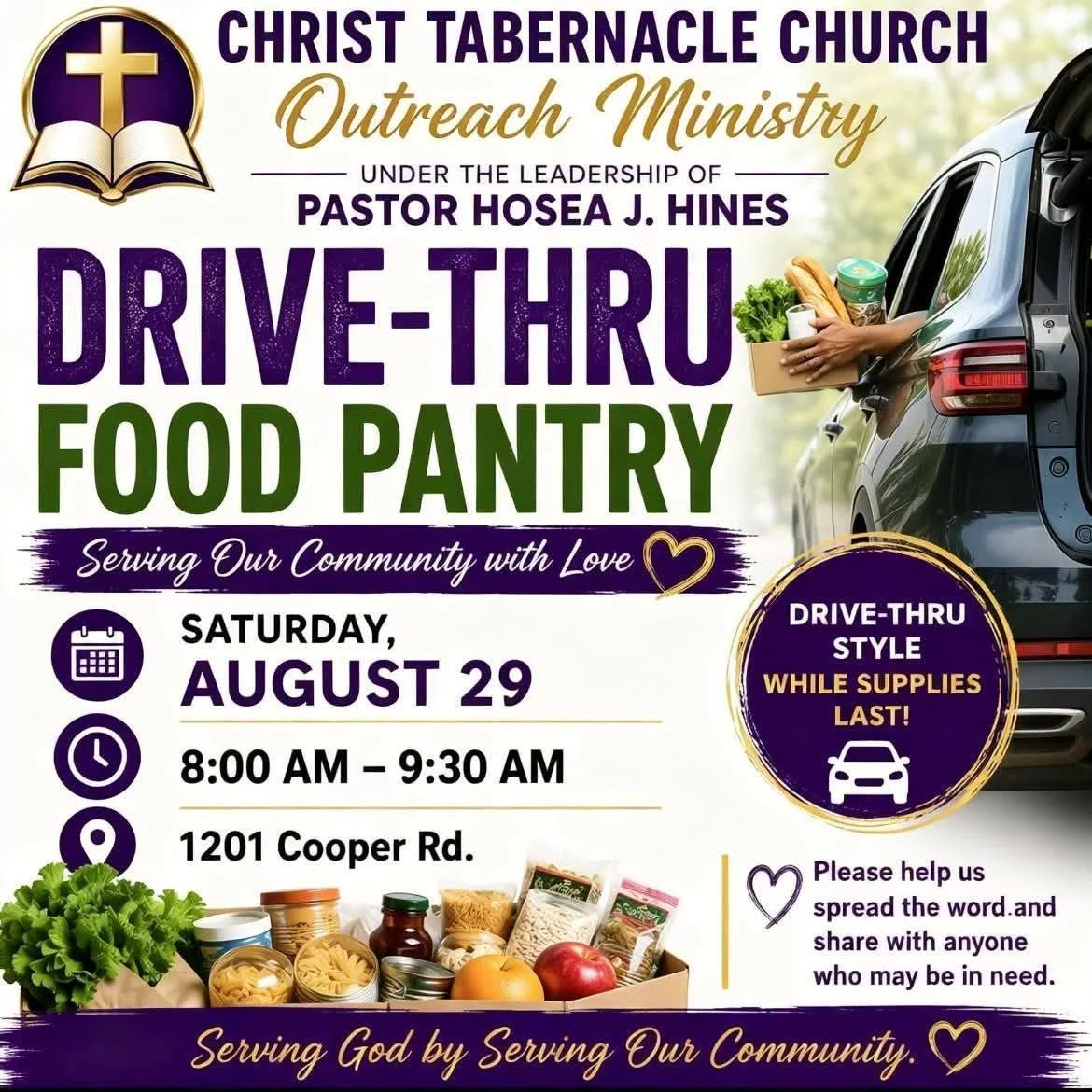 Drive-Thru Food Pantry: Christ Tabernacle Church Outreach Ministry