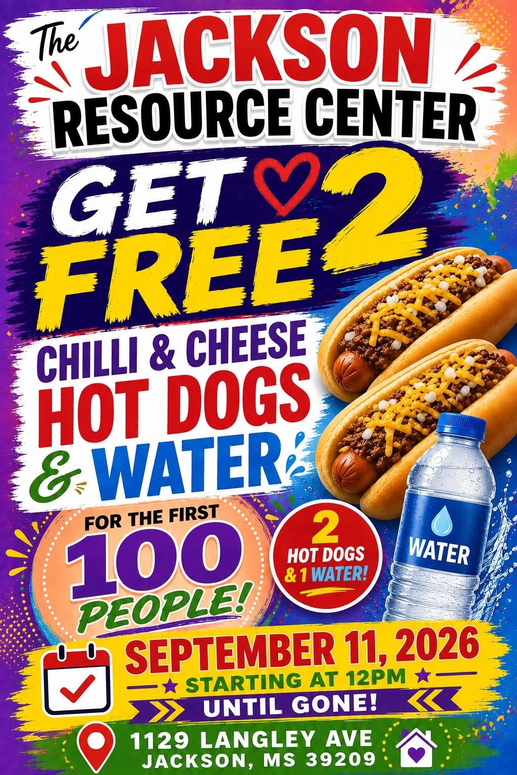 Free Chili & Cheese Hot Dogs and Water: The Jackson Resource Center