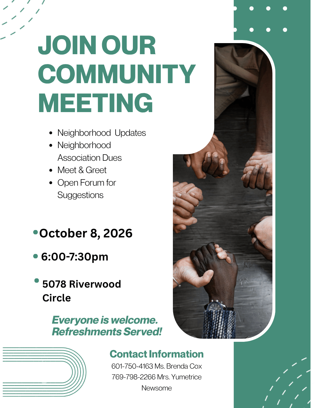 Neighborhood Association Community Meeting: Riverwood Circle