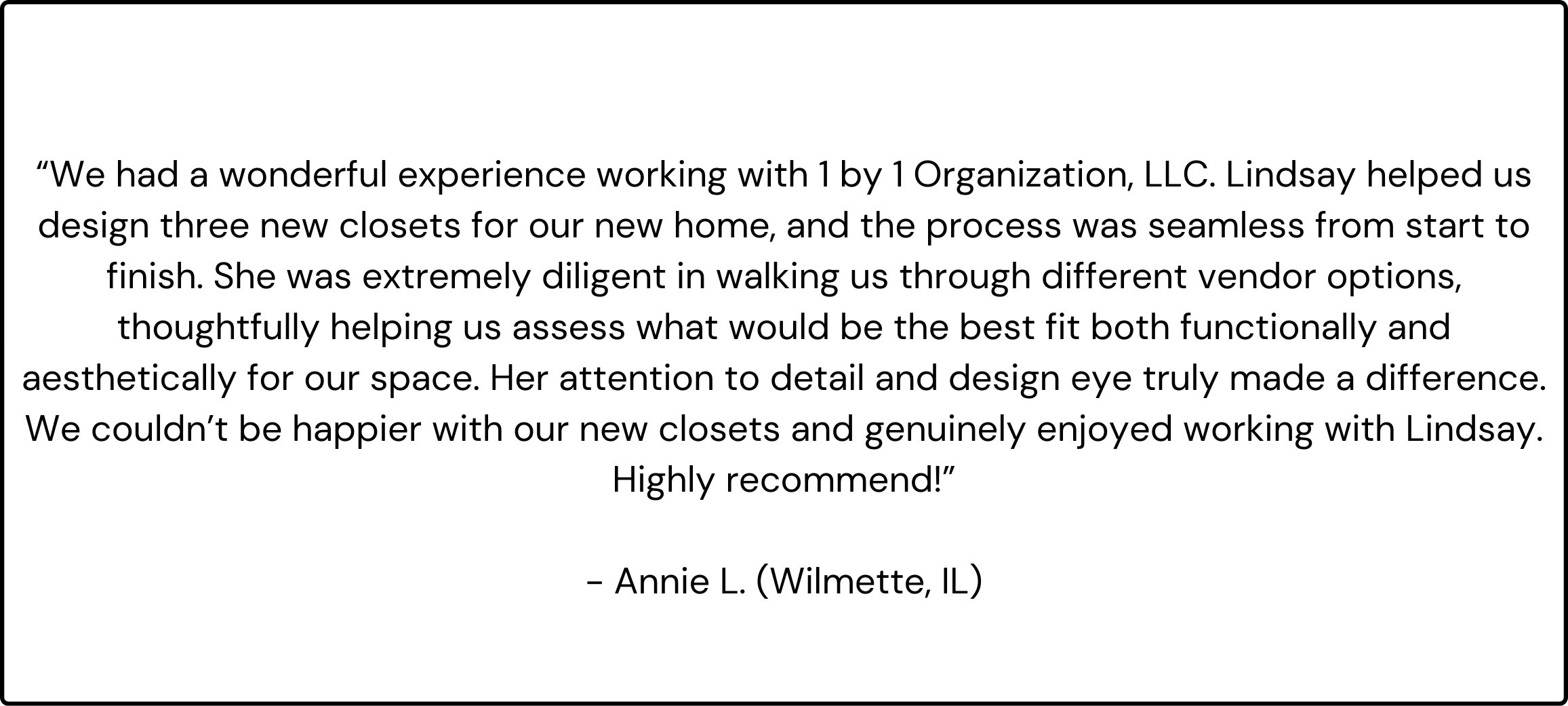 Google Review for Home Organization and Decluttering Service in Chicago